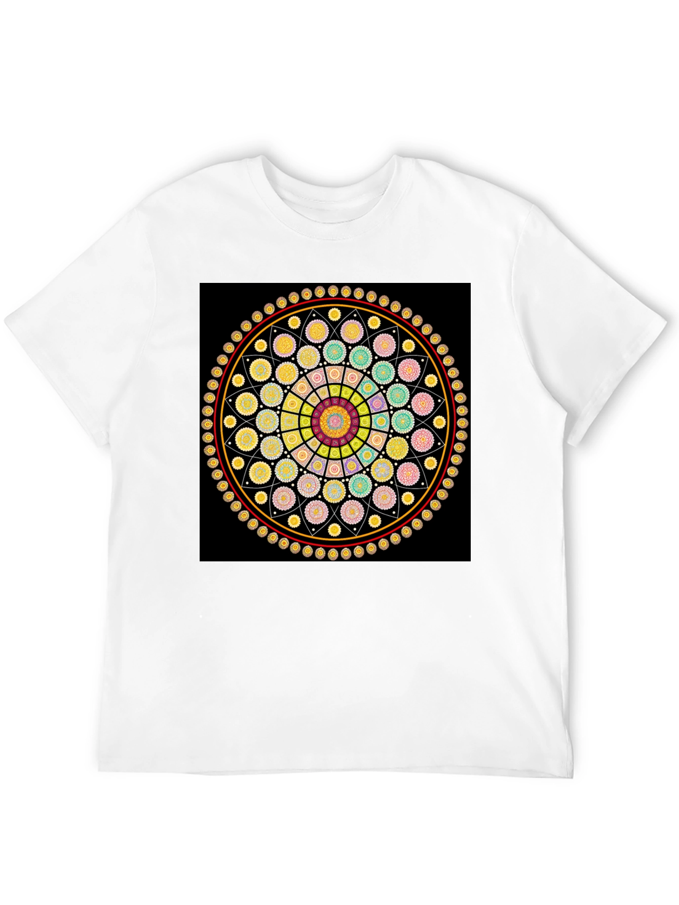 Geometric Mandala Graphic Tee - Stylish Black T-Shirt