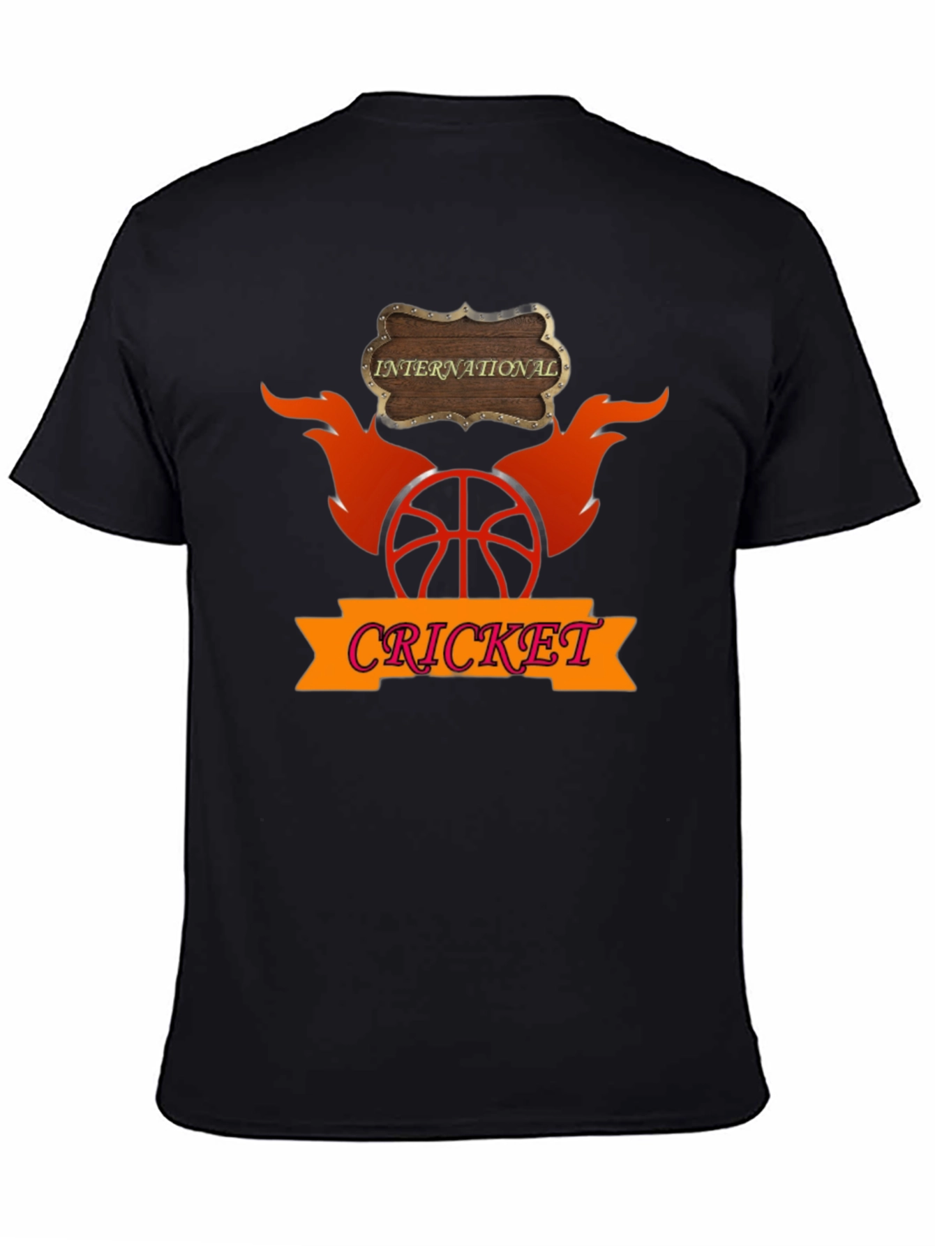 International Cricket Graphic T-Shirt - Black