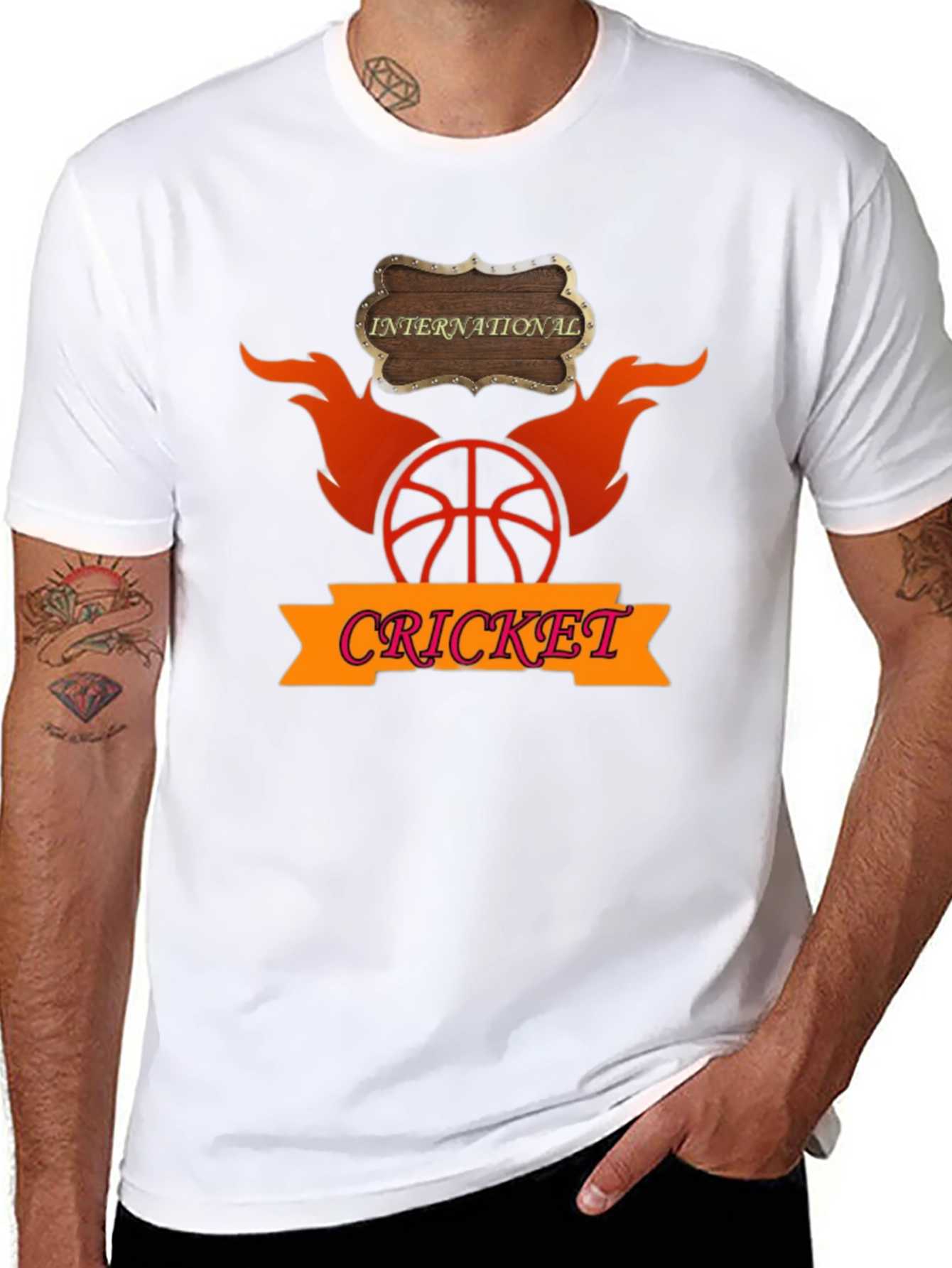 International Cricket Graphic T-Shirt - Black