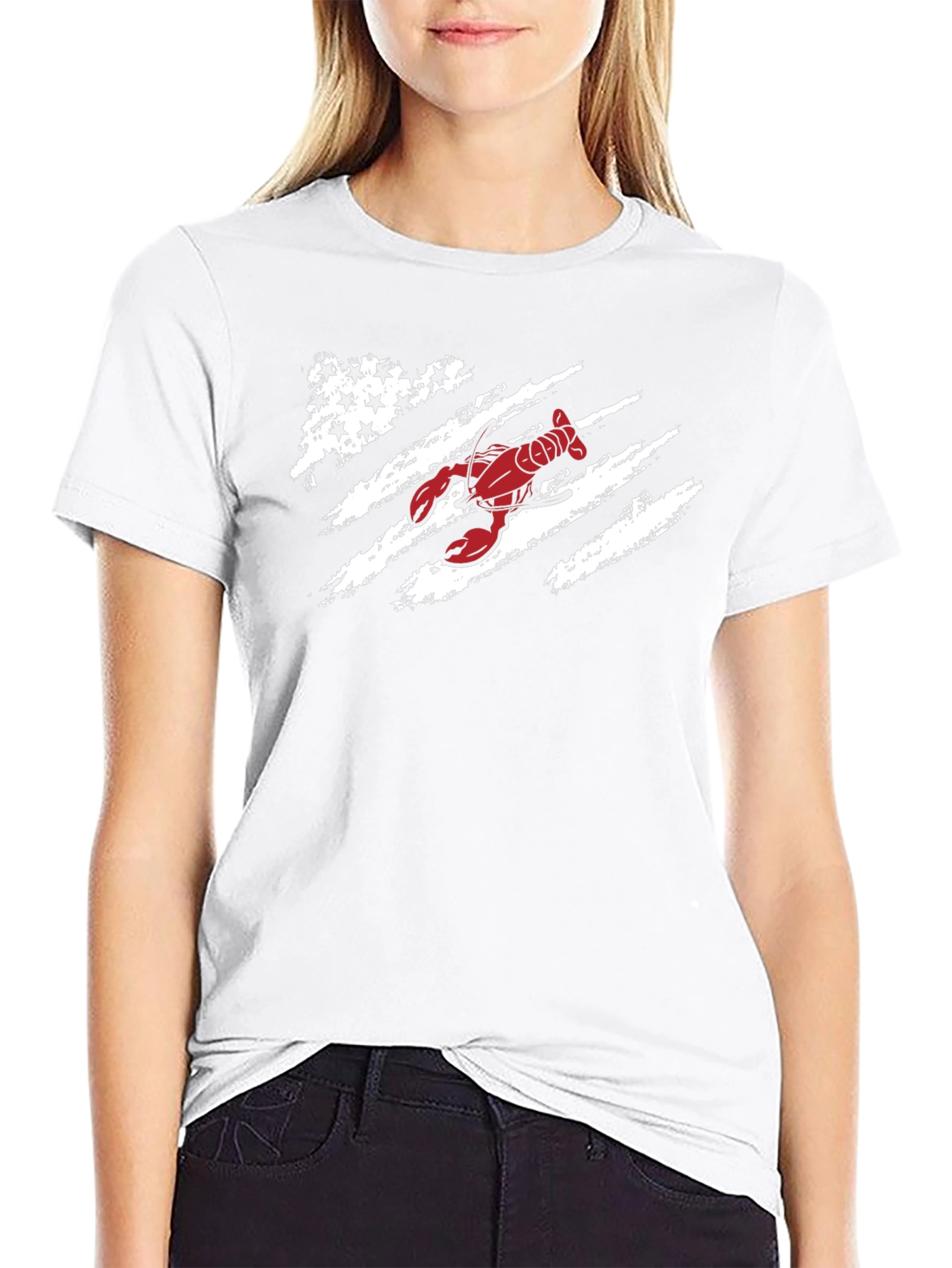 Lobster Flag Graphic Tee - Patriotic Seafood Shirt