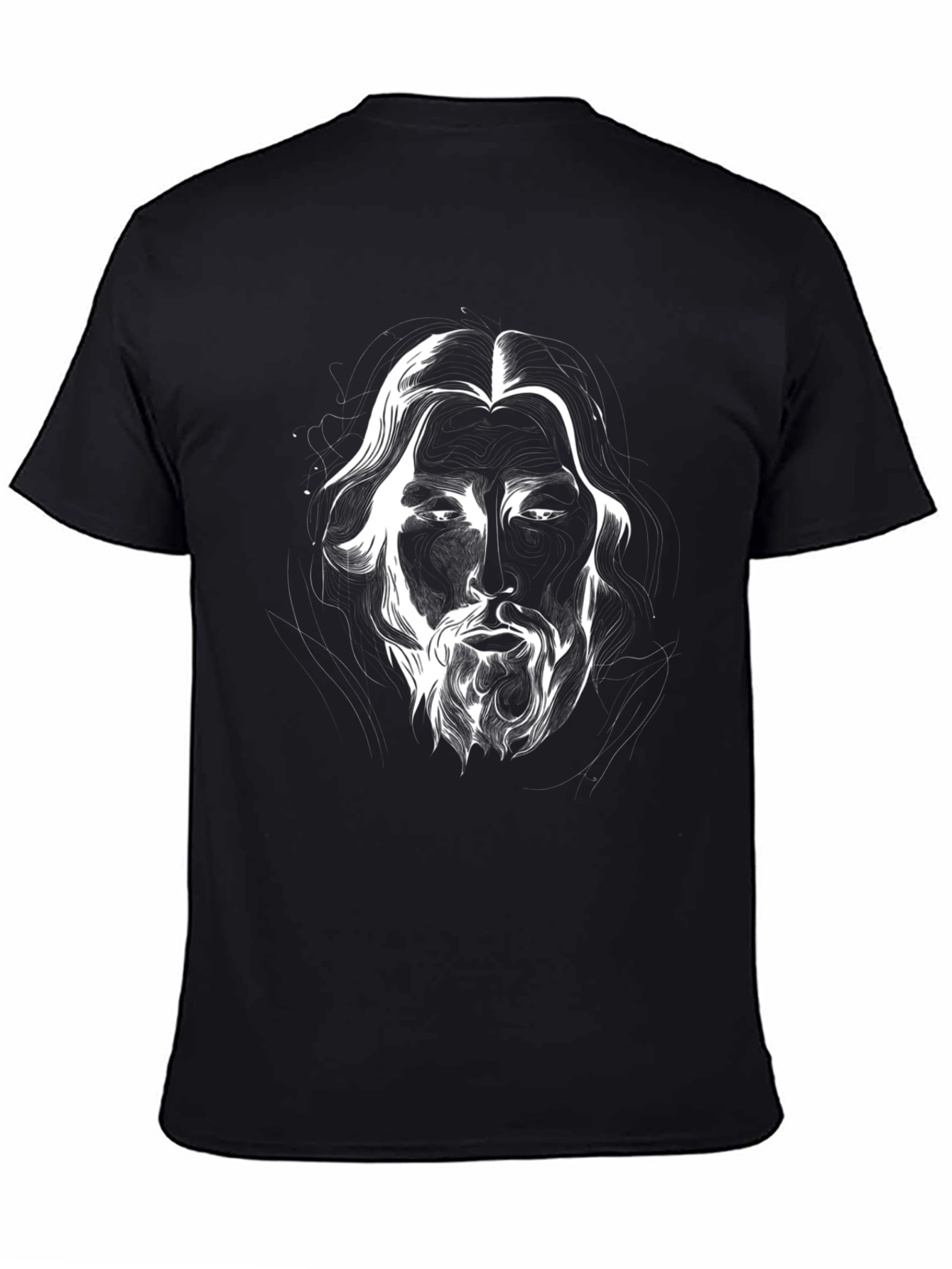 Monochrome Face Graphic Tee - Stylish Black T-Shirt
