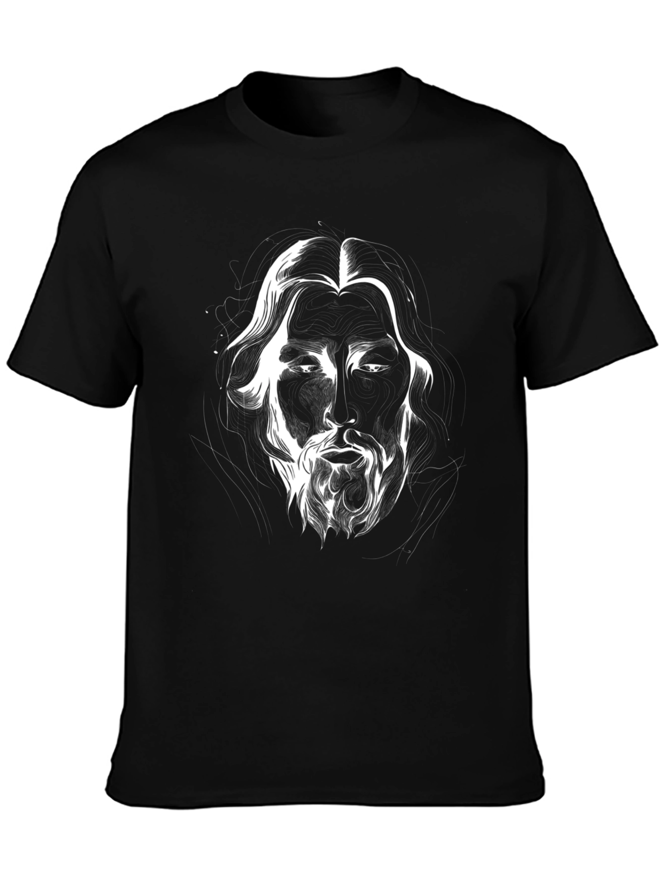 Monochrome Face Graphic Tee - Stylish Black T-Shirt