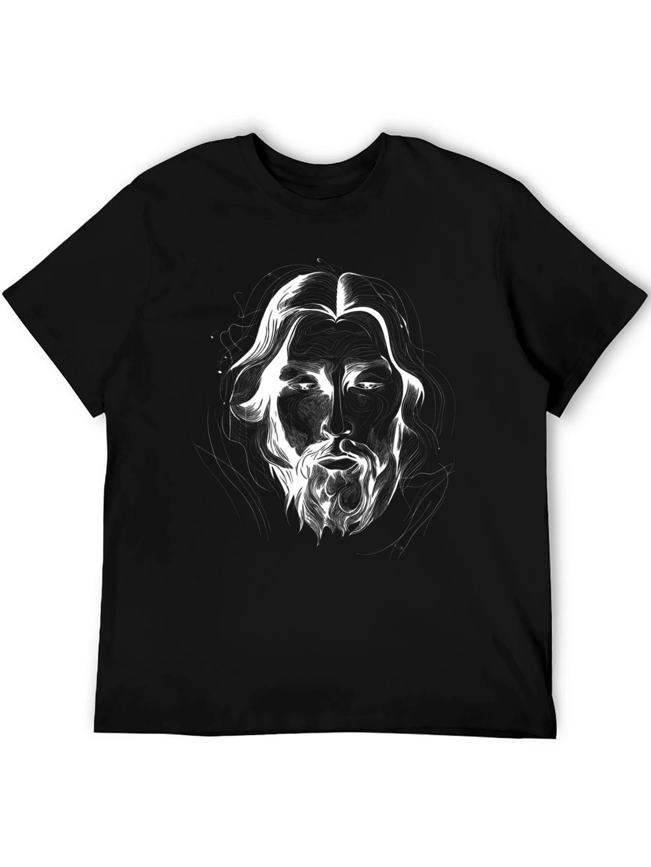 Monochrome Face Graphic Tee - Stylish Black T-Shirt