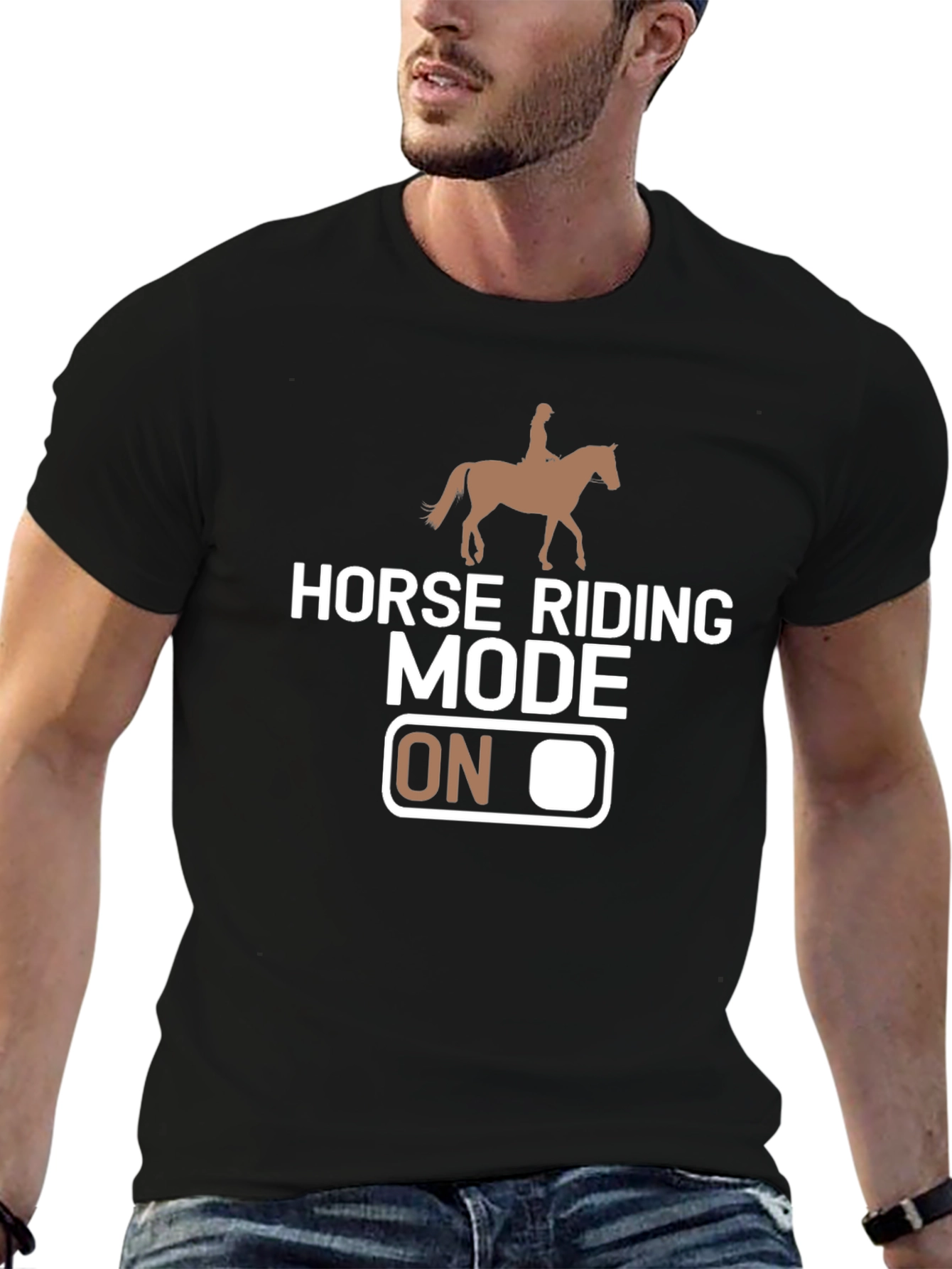 Horse Riding Mode On T-Shirt: Equestrian Lifestyle Tee