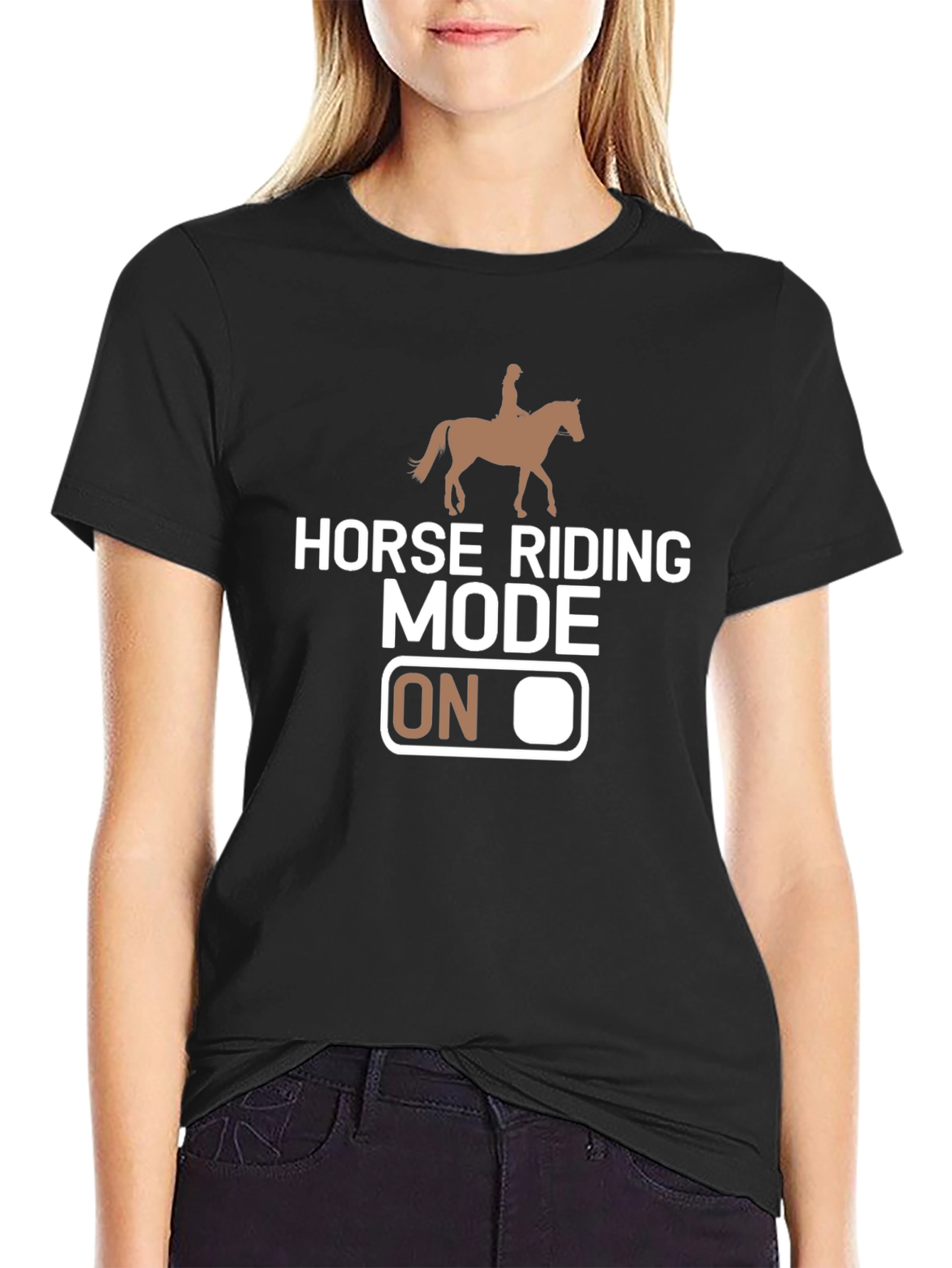 Horse Riding Mode On T-Shirt: Equestrian Lifestyle Tee
