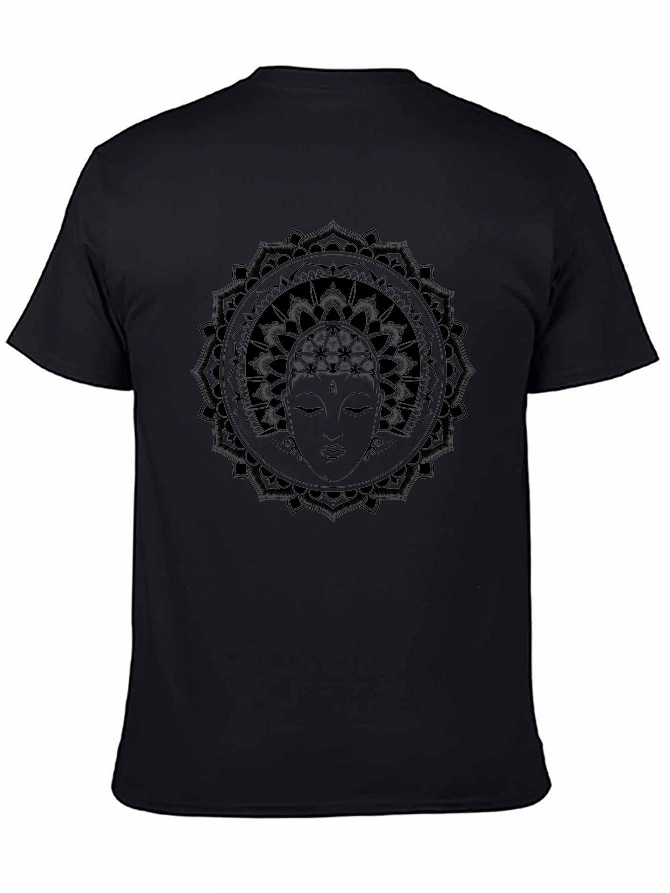 Mandala Buddha Graphic Black T-Shirt