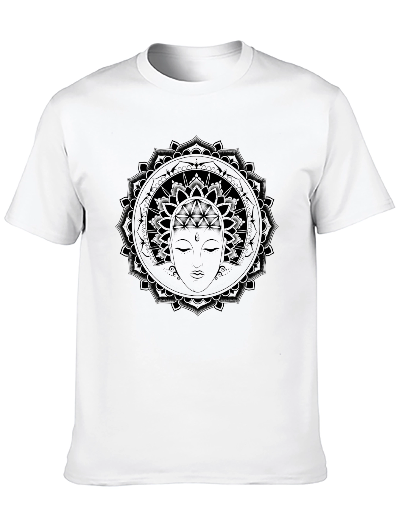 Mandala Buddha Graphic Black T-Shirt