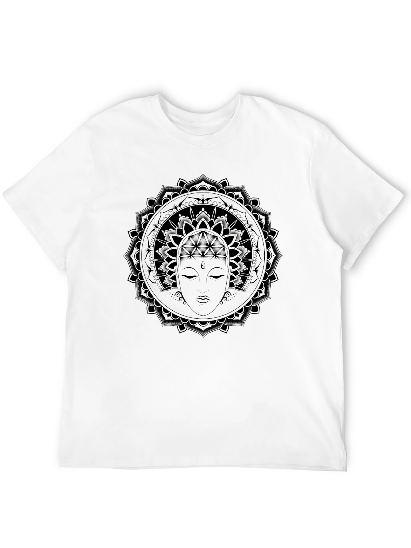 Mandala Buddha Graphic Black T-Shirt