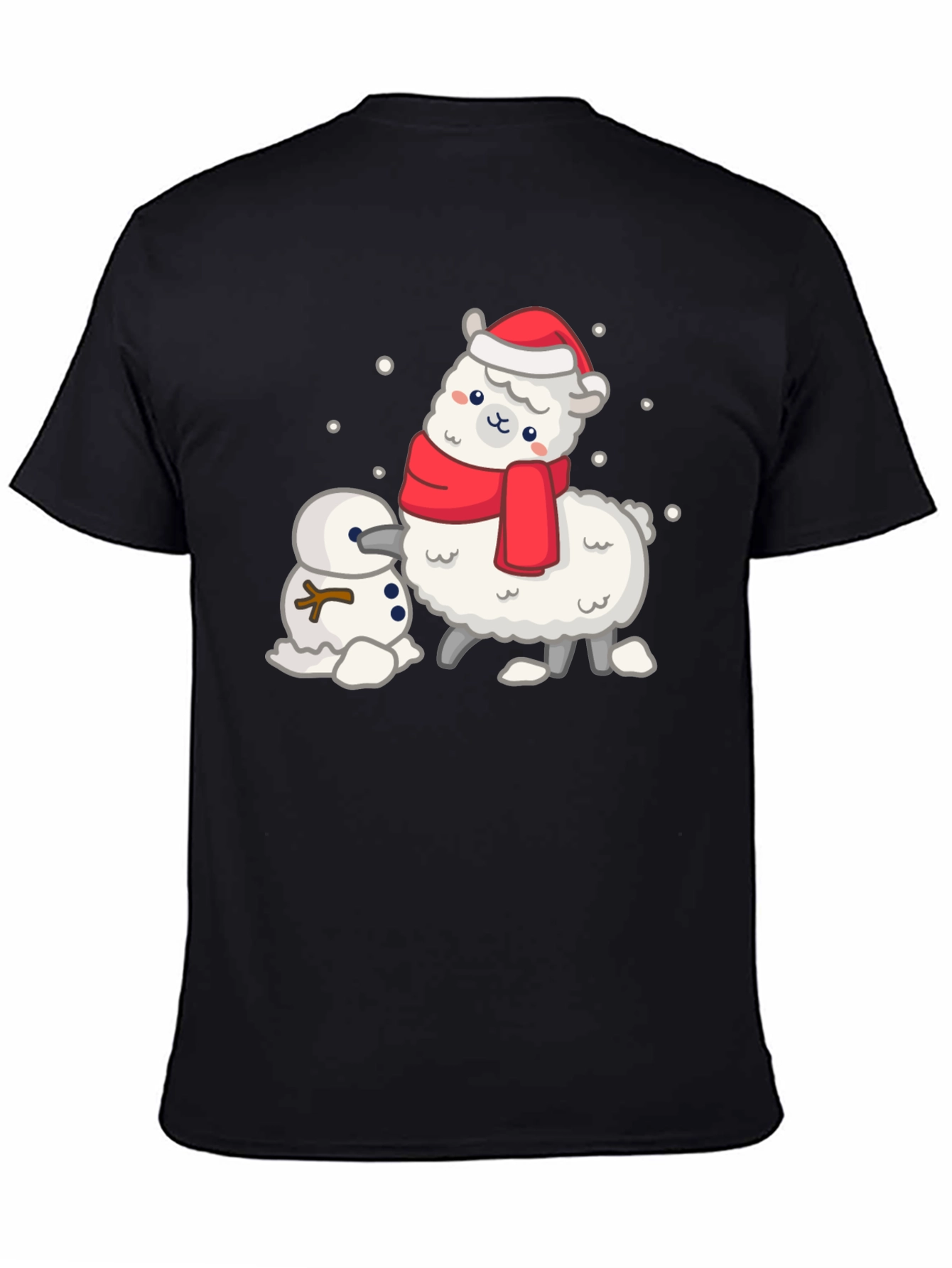 Festive Llama & Snowman Graphic Tee