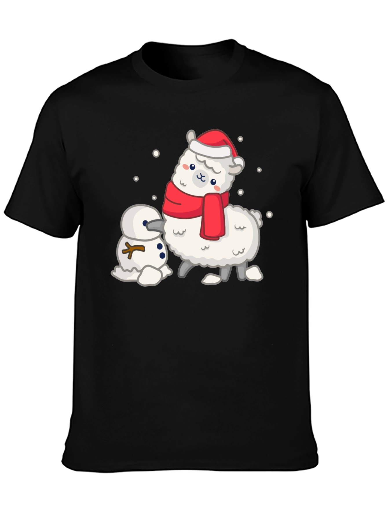 Festive Llama & Snowman Graphic Tee