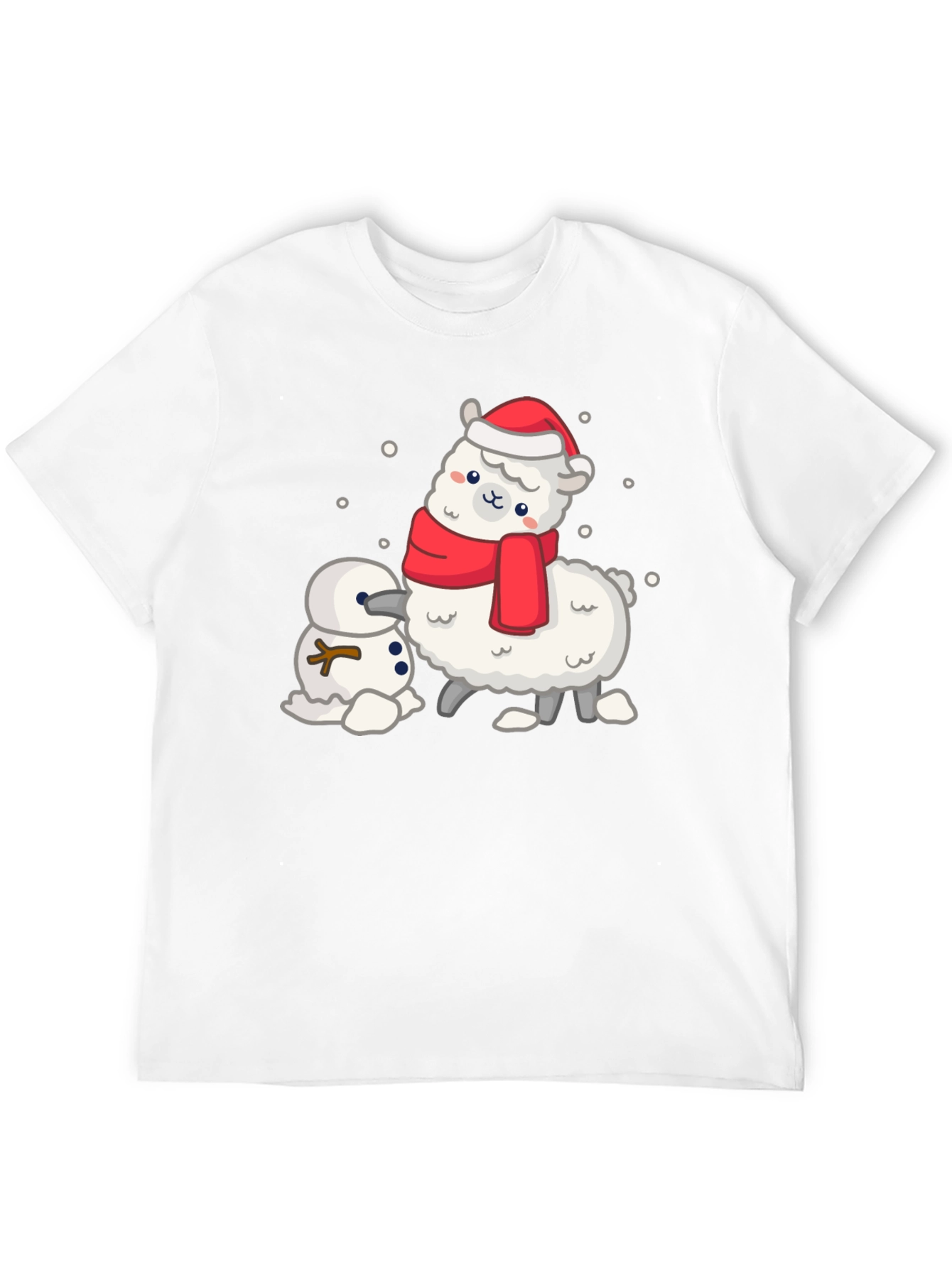Festive Llama & Snowman Graphic Tee