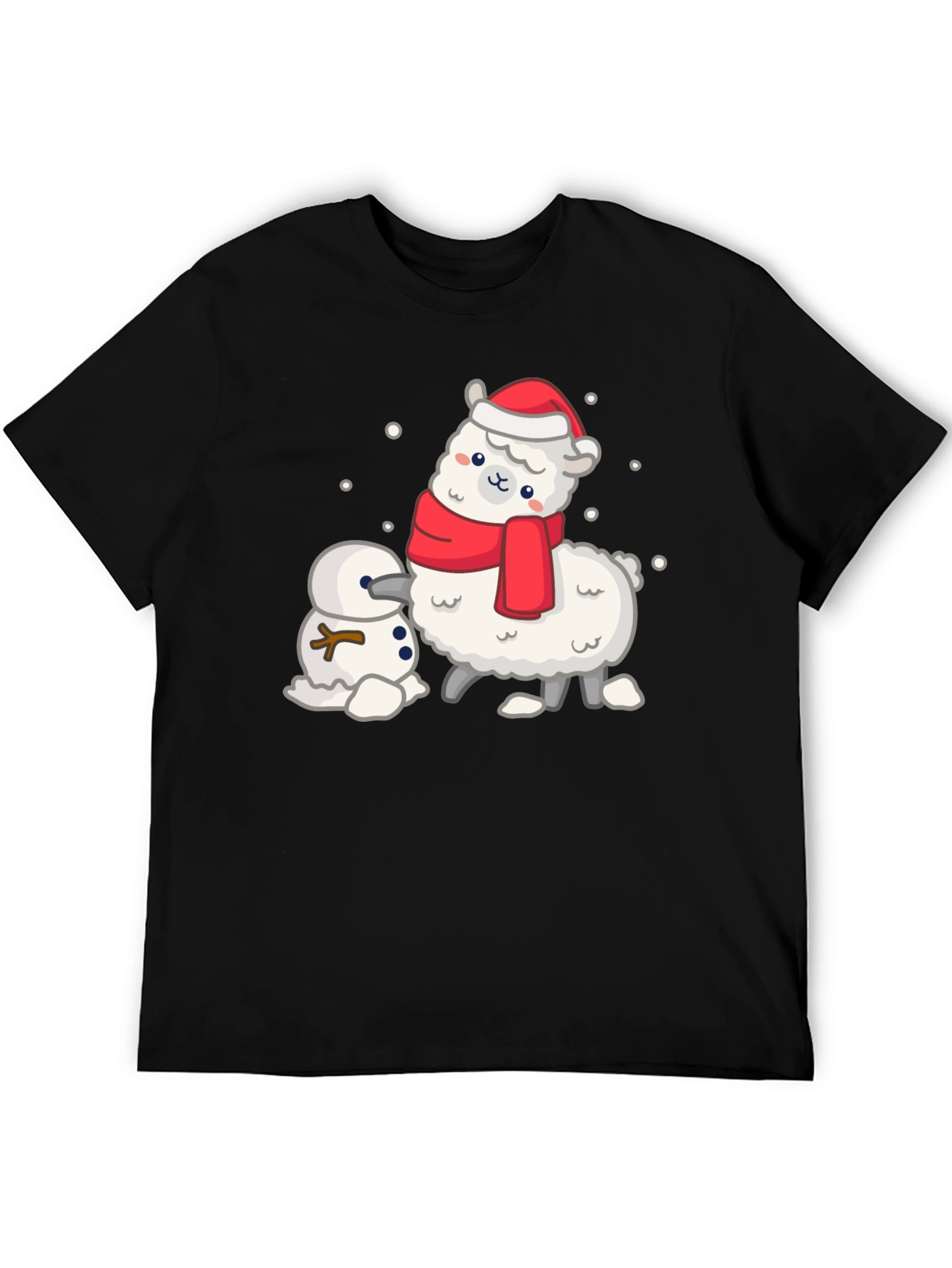 Festive Llama & Snowman Graphic Tee