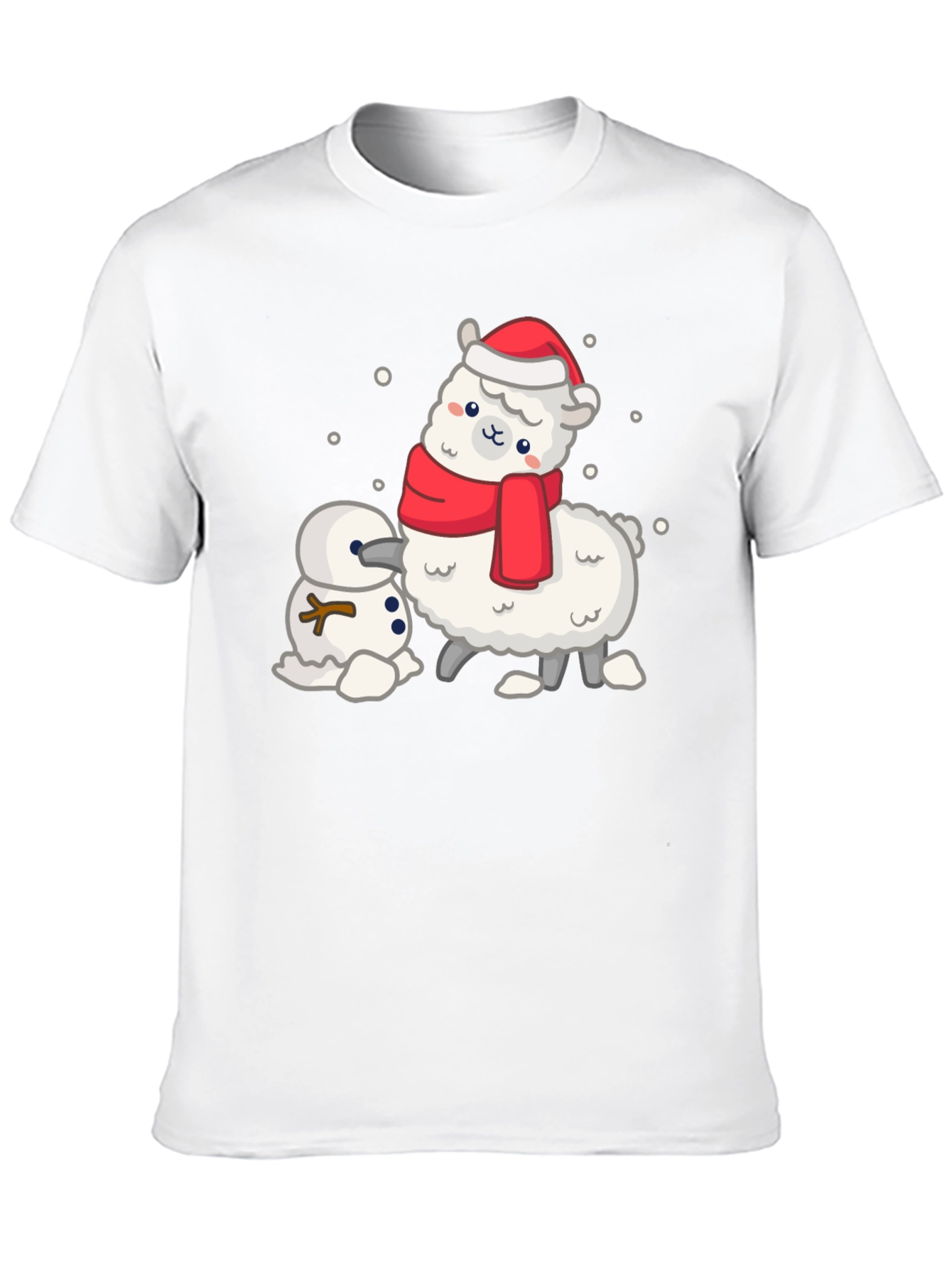 Festive Llama & Snowman Graphic Tee