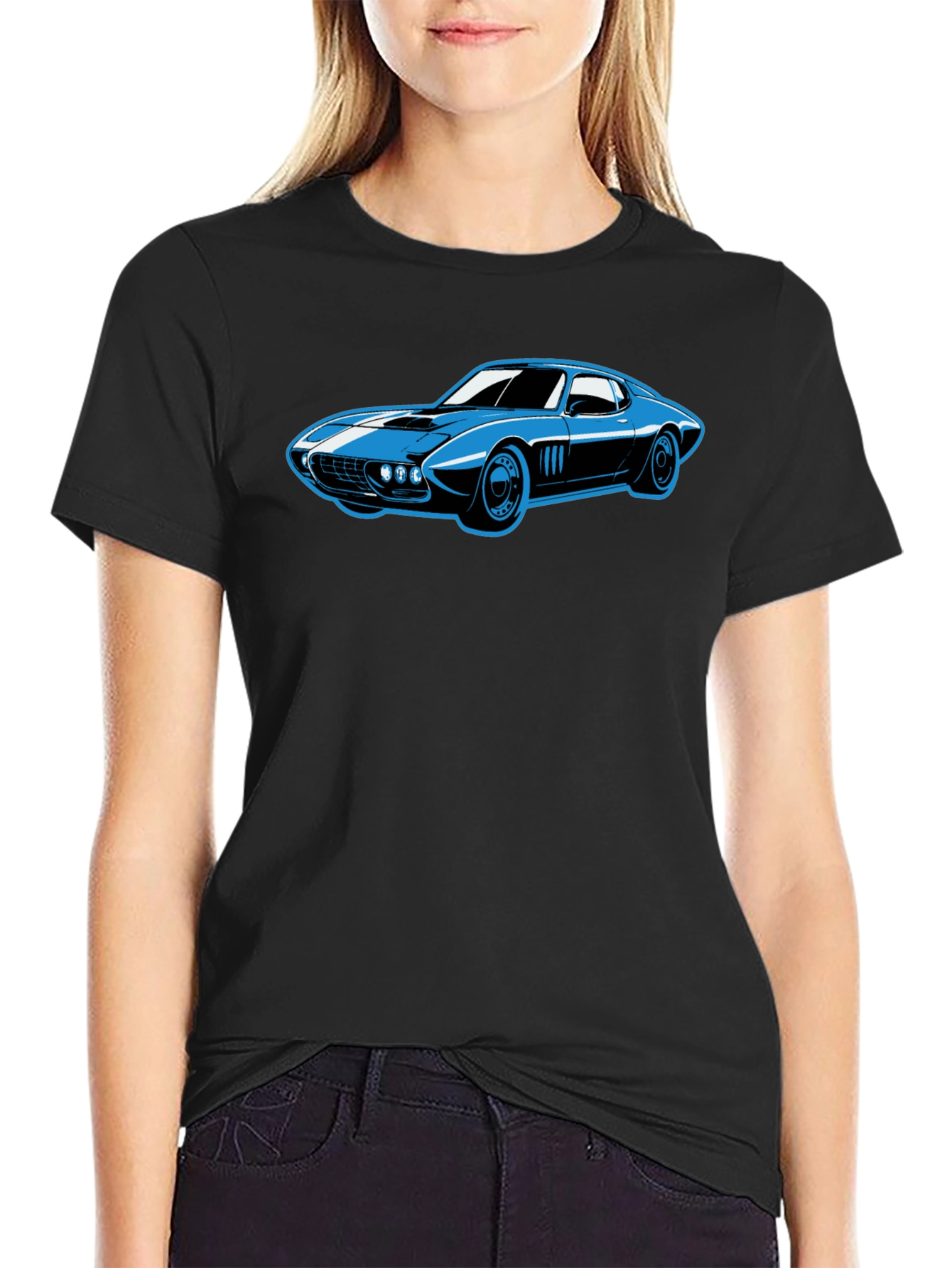 Cool Car Graphic Tee - Black T-Shirt