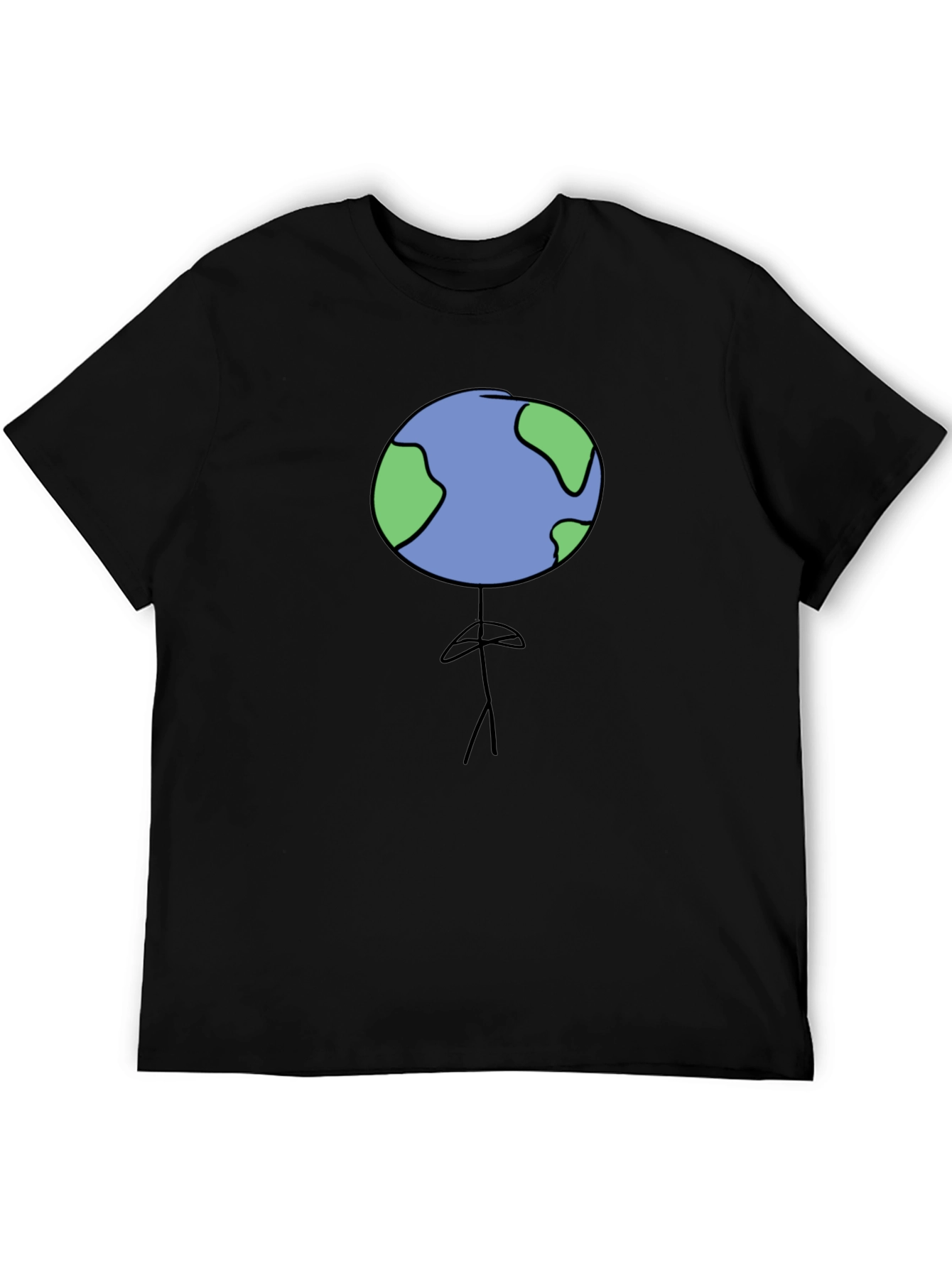 Earth Head Man Black T-Shirt