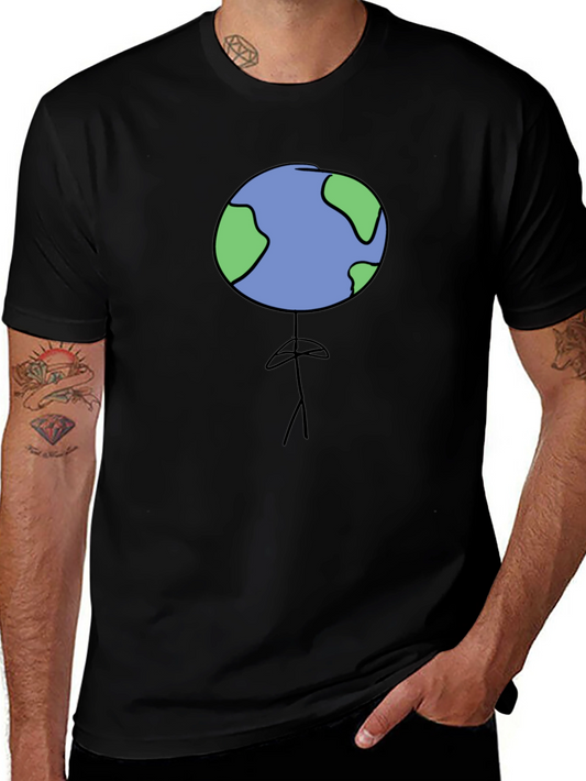 Earth Head Man Black T-Shirt