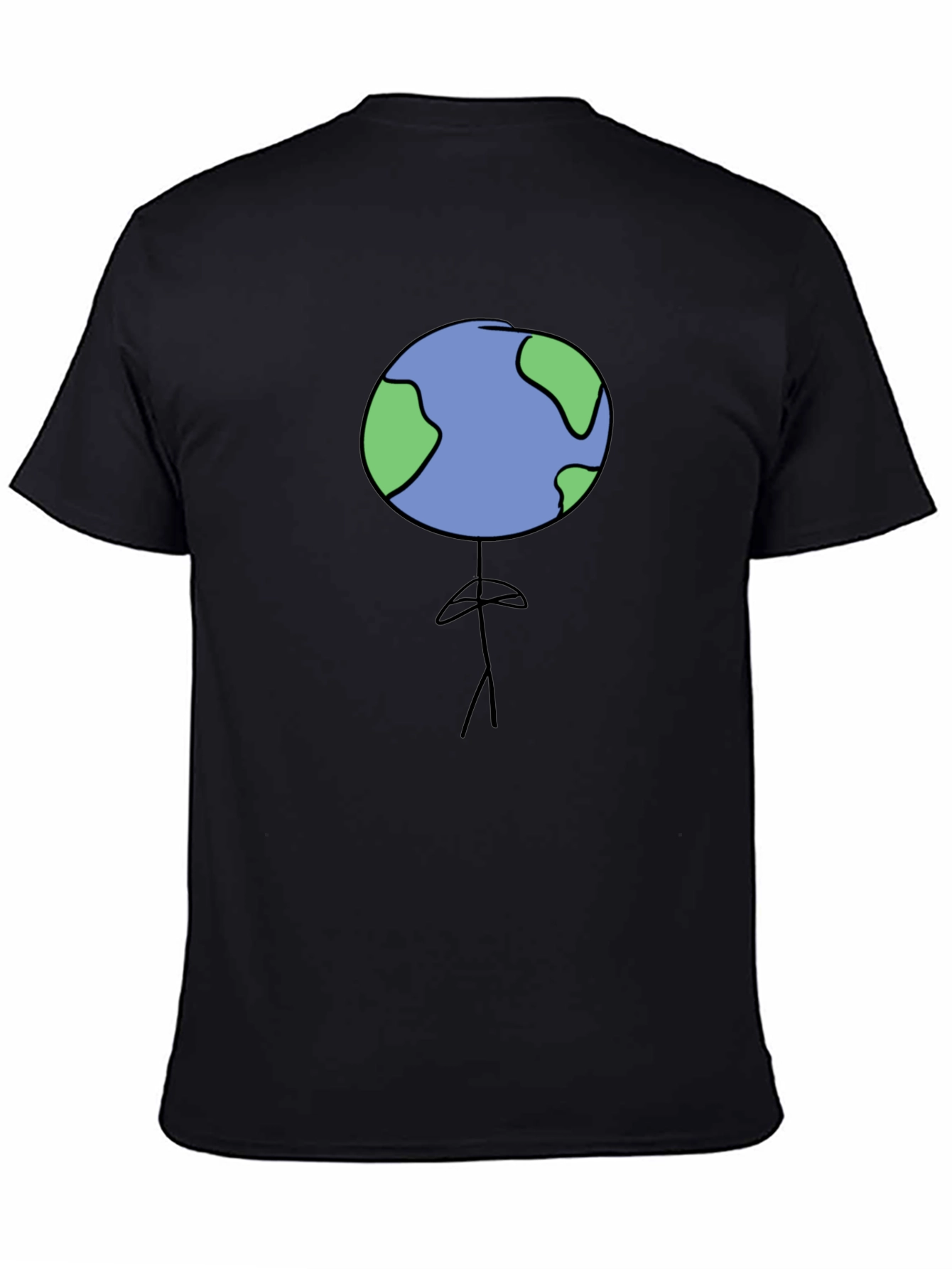 Earth Head Man Black T-Shirt
