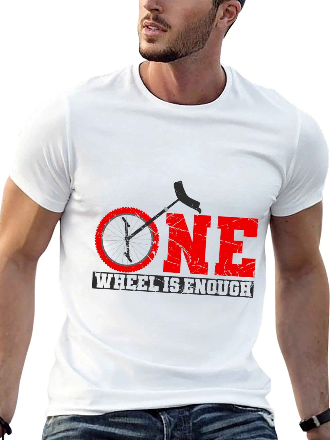 One Wheel Is Enough T-Shirt Unicycle Design