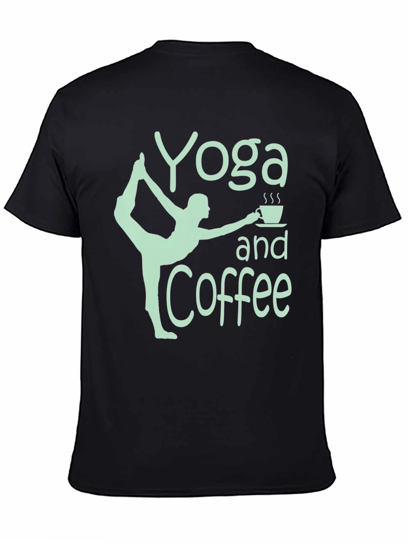 Yoga and Coffee Graphic Tee - Black Cotton T-Shirt