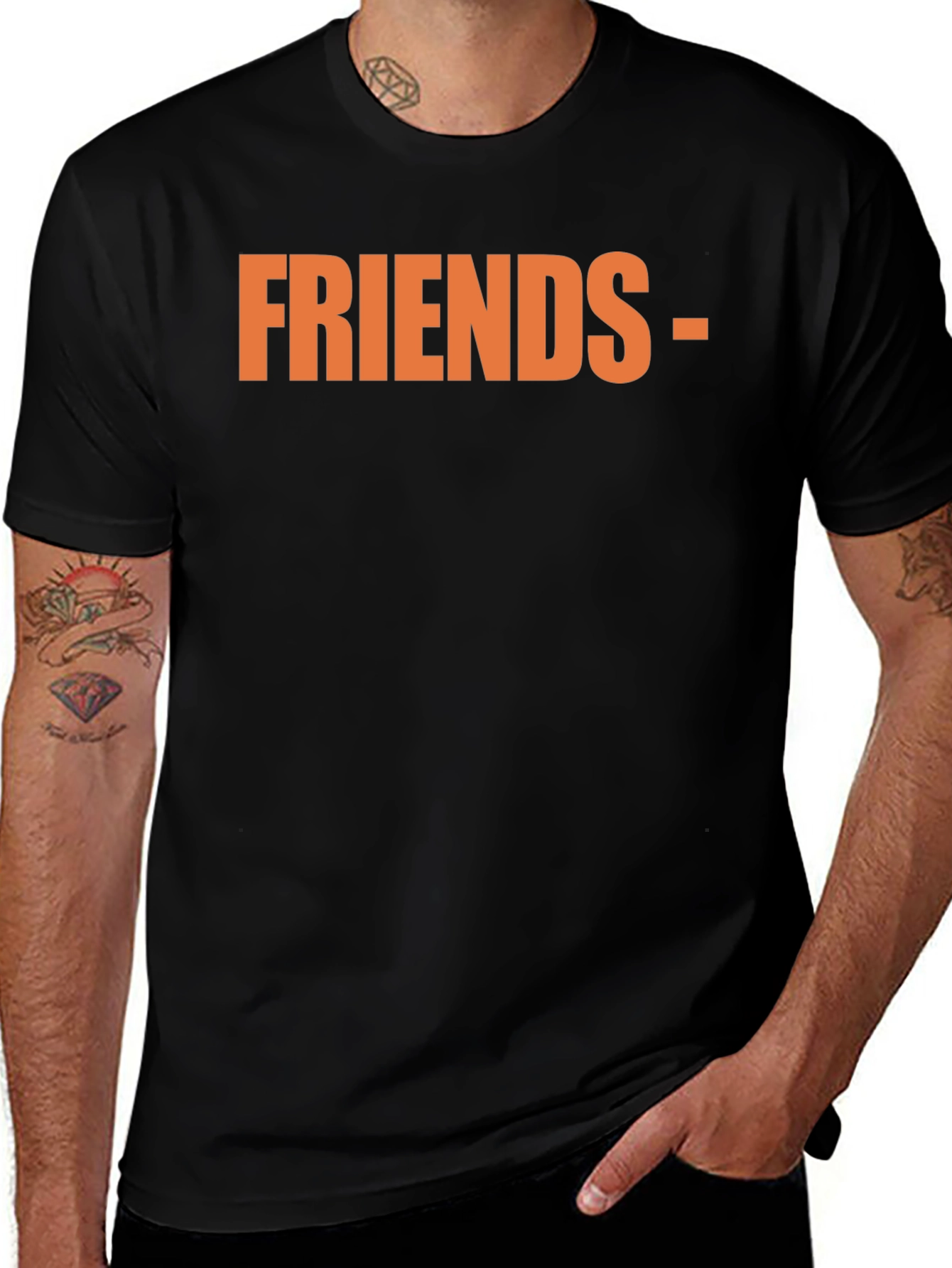 Friends Graphic Tee - Black Casual T-Shirt