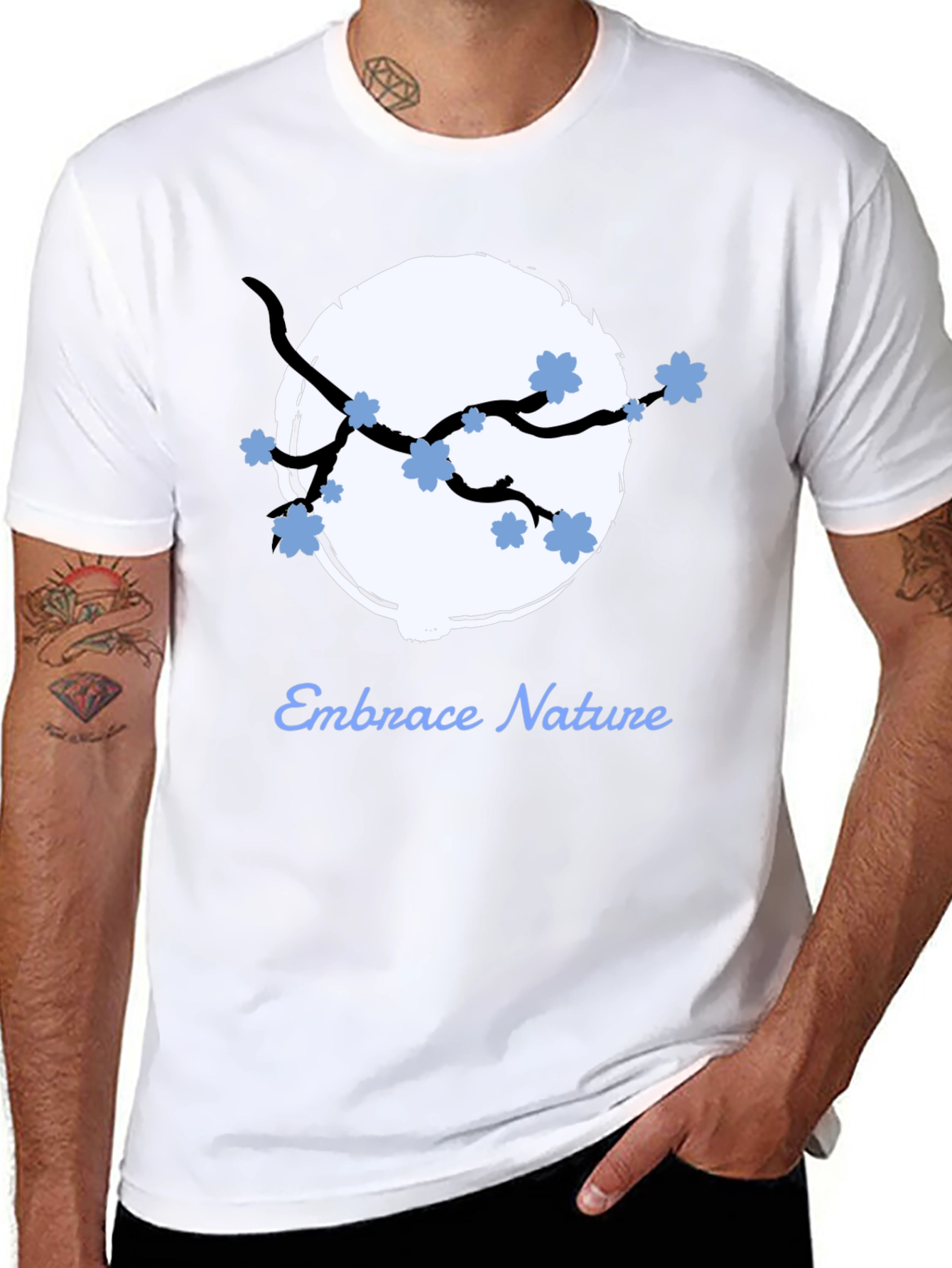 Embrace Nature Graphic Tee - Black Cotton Blend