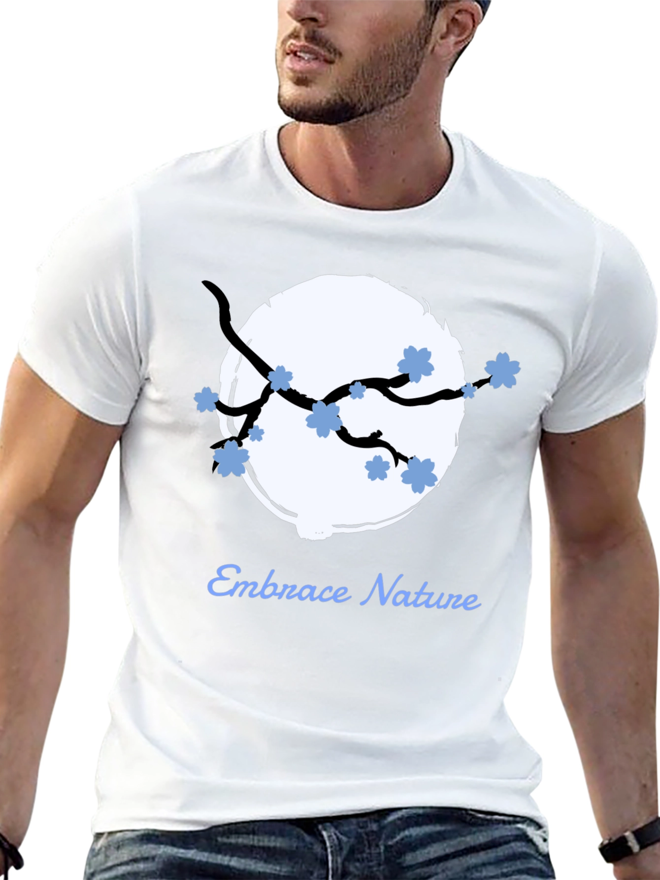 Embrace Nature Graphic Tee - Black Cotton Blend