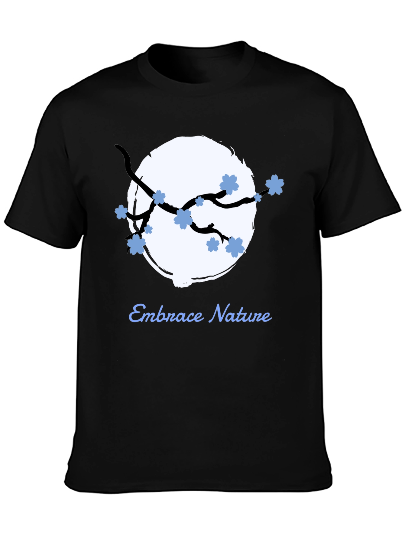 Embrace Nature Graphic Tee - Black Cotton Blend