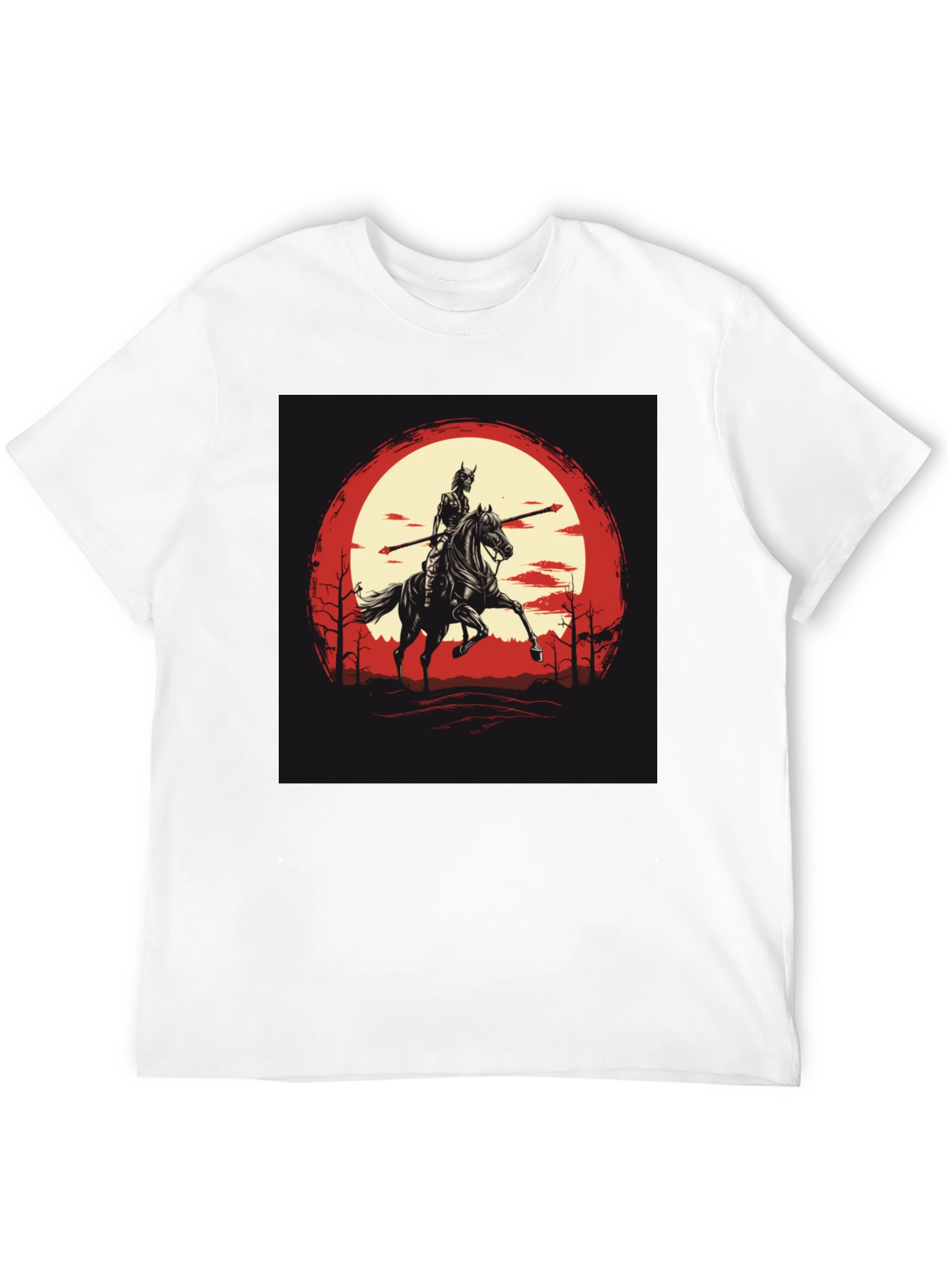 Samurai Horseman Graphic Black T-Shirt