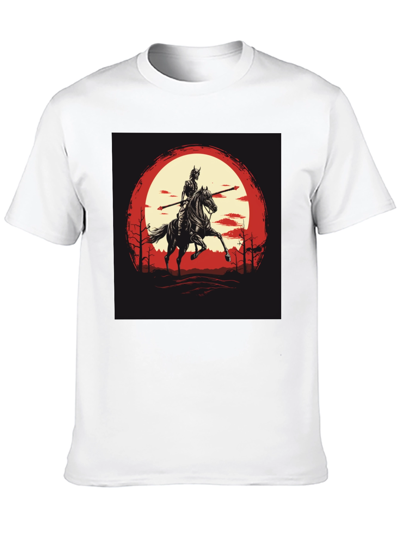 Samurai Horseman Graphic Black T-Shirt