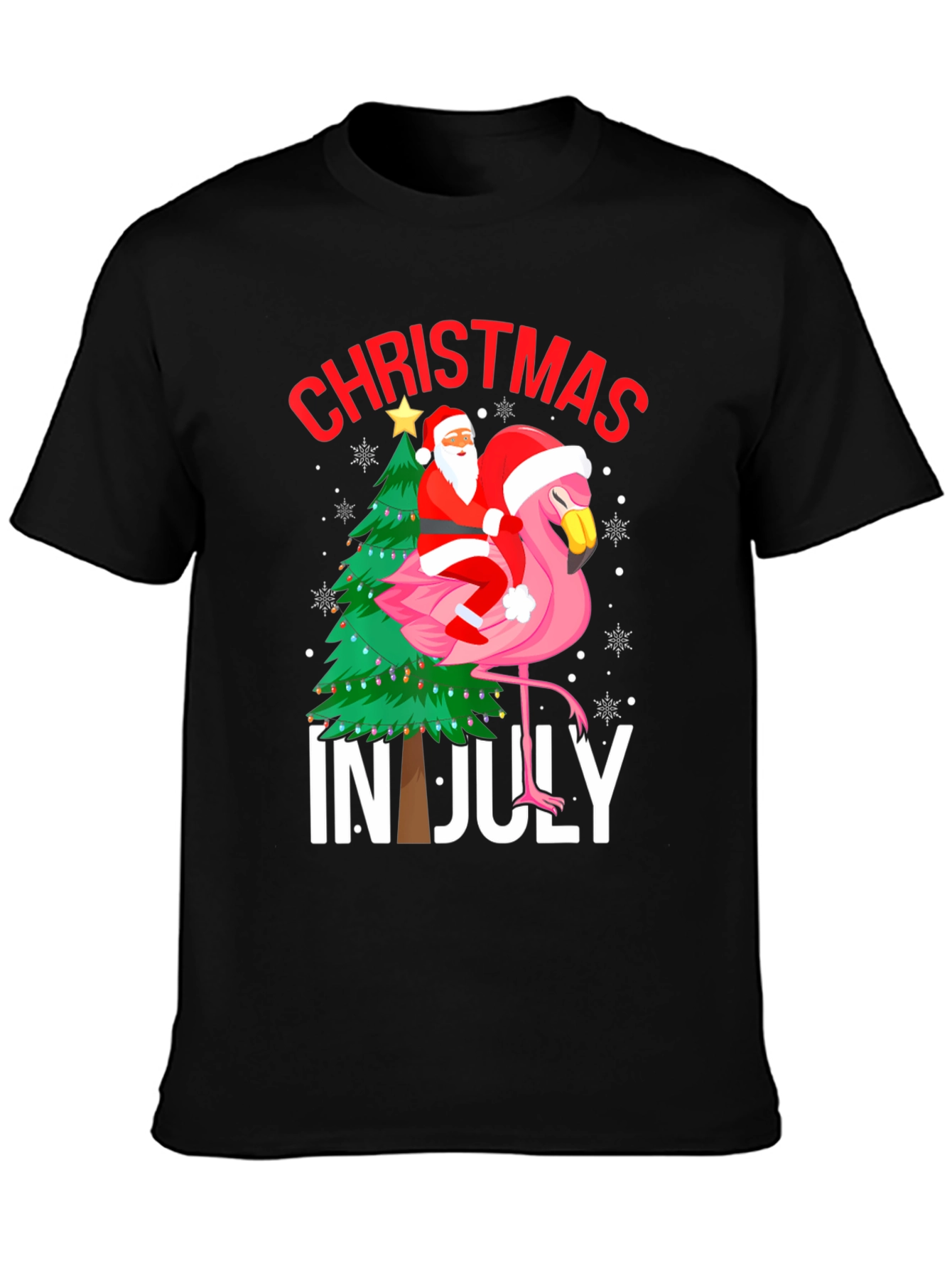 Christmas in July Flamingo Graphic Tee