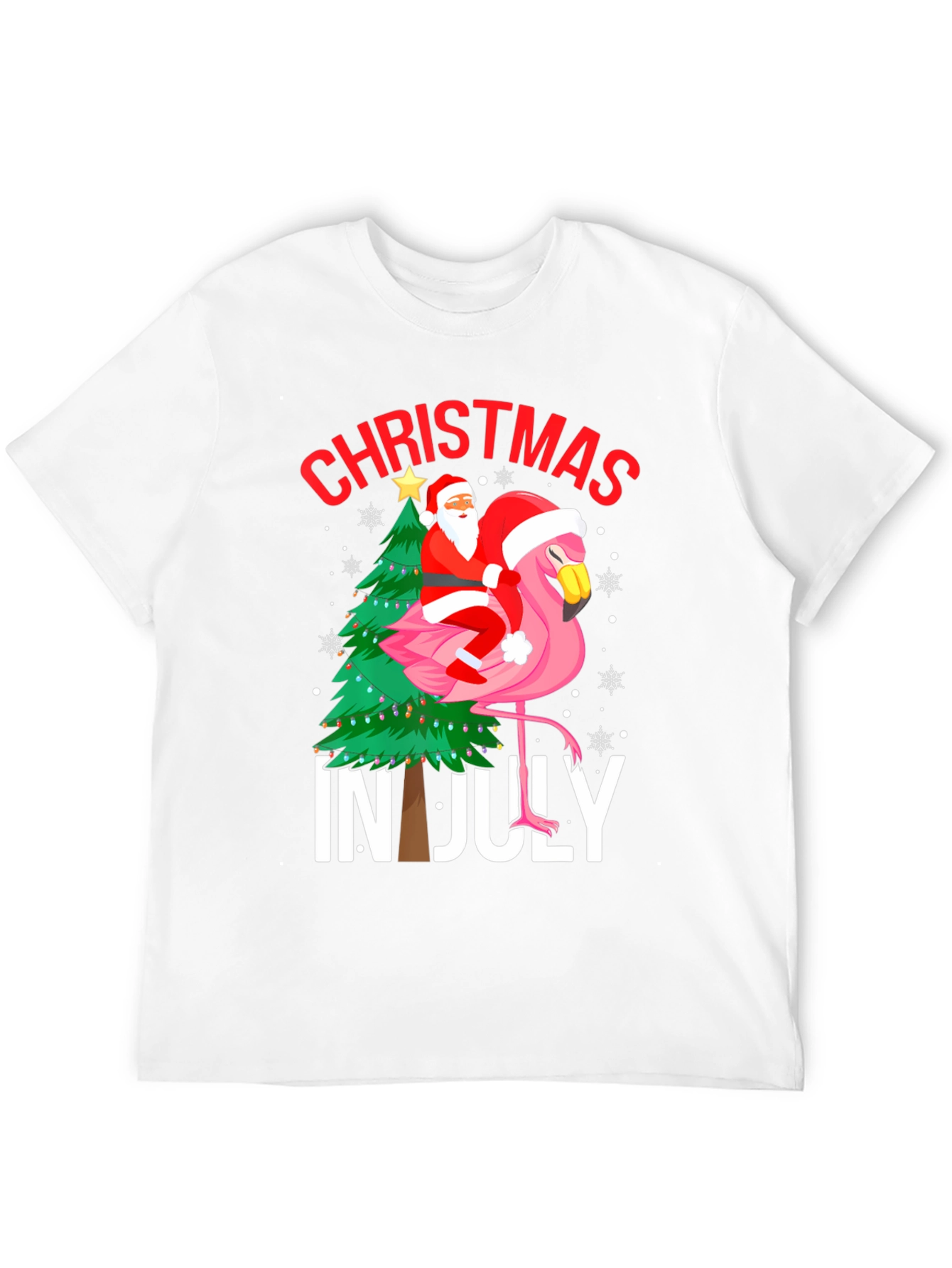 Christmas in July Flamingo Graphic Tee
