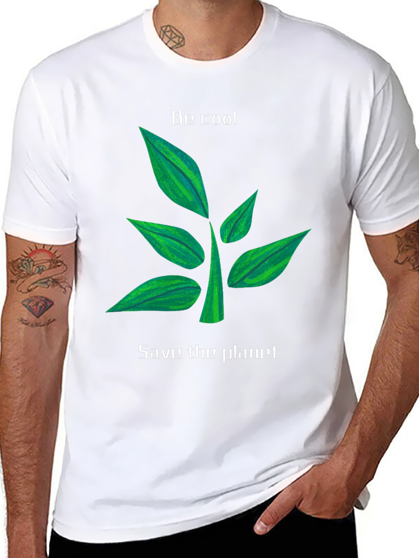 Eco-Friendly Black T-Shirt: Be Cool Save the Planet