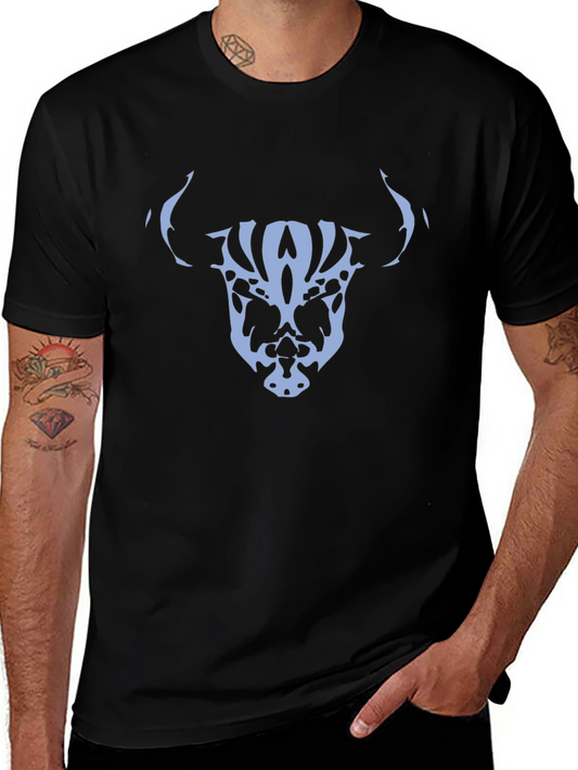 Abstract Skull Bull Graphic Tee