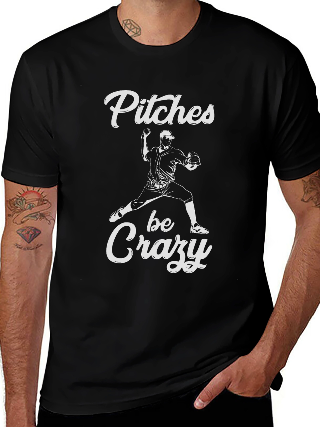 Pitches Be Crazy Baseball T-Shirt