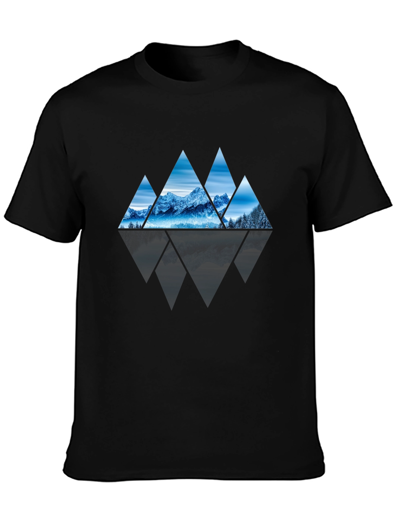Mountain Triangles Graphic Tee - Black