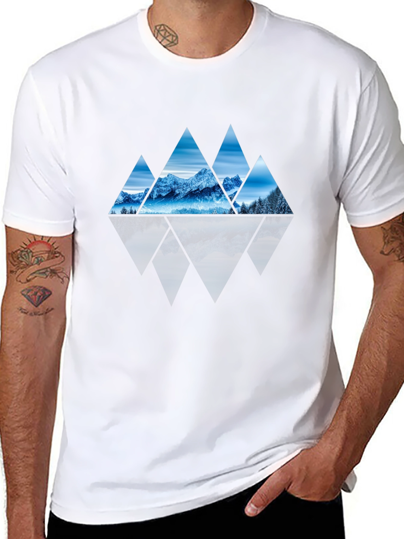 Mountain Triangles Graphic Tee - Black
