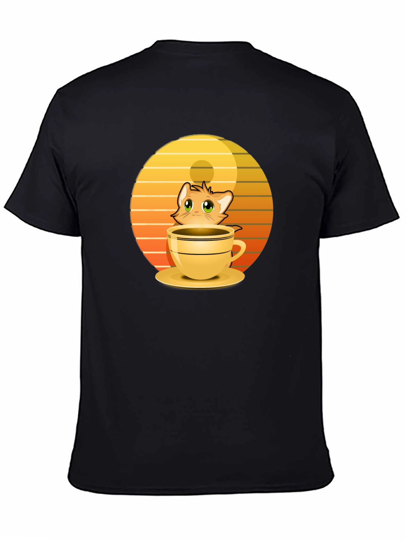 Cute Cat in a Cup T-Shirt - Novelty Design