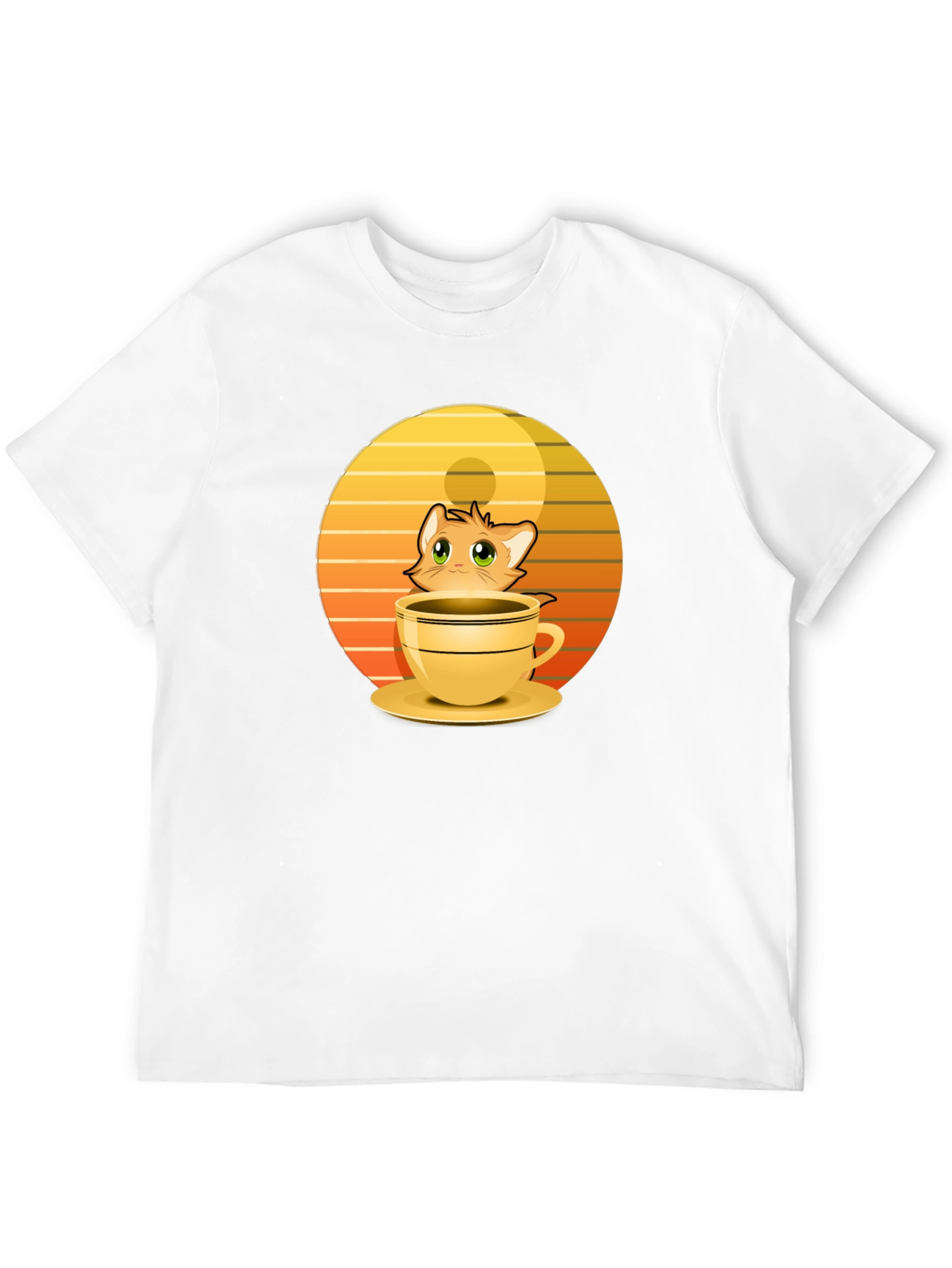 Cute Cat in a Cup T-Shirt - Novelty Design