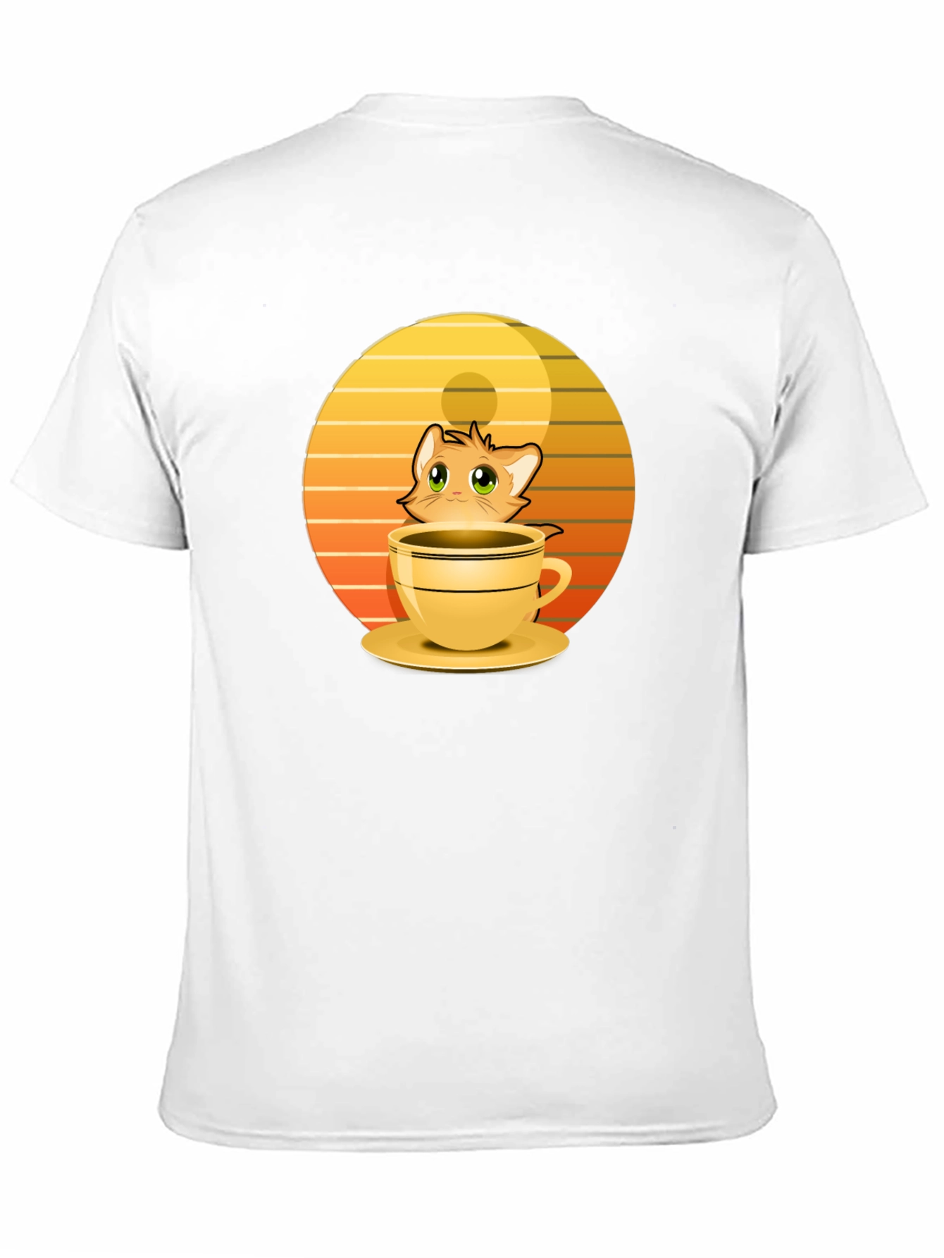 Cute Cat in a Cup T-Shirt - Novelty Design