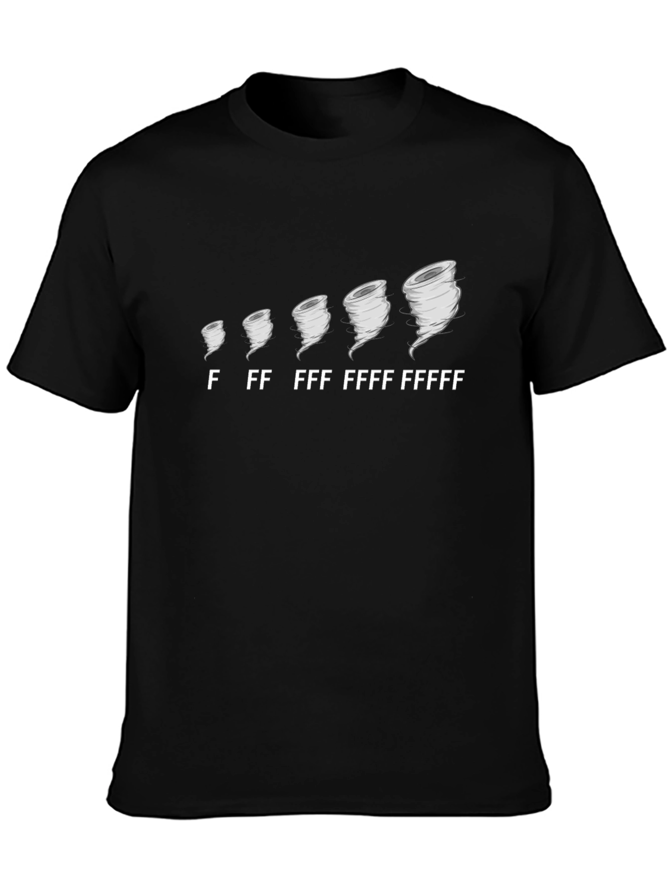 Tornado Intensity Mens Black Graphic T-Shirt