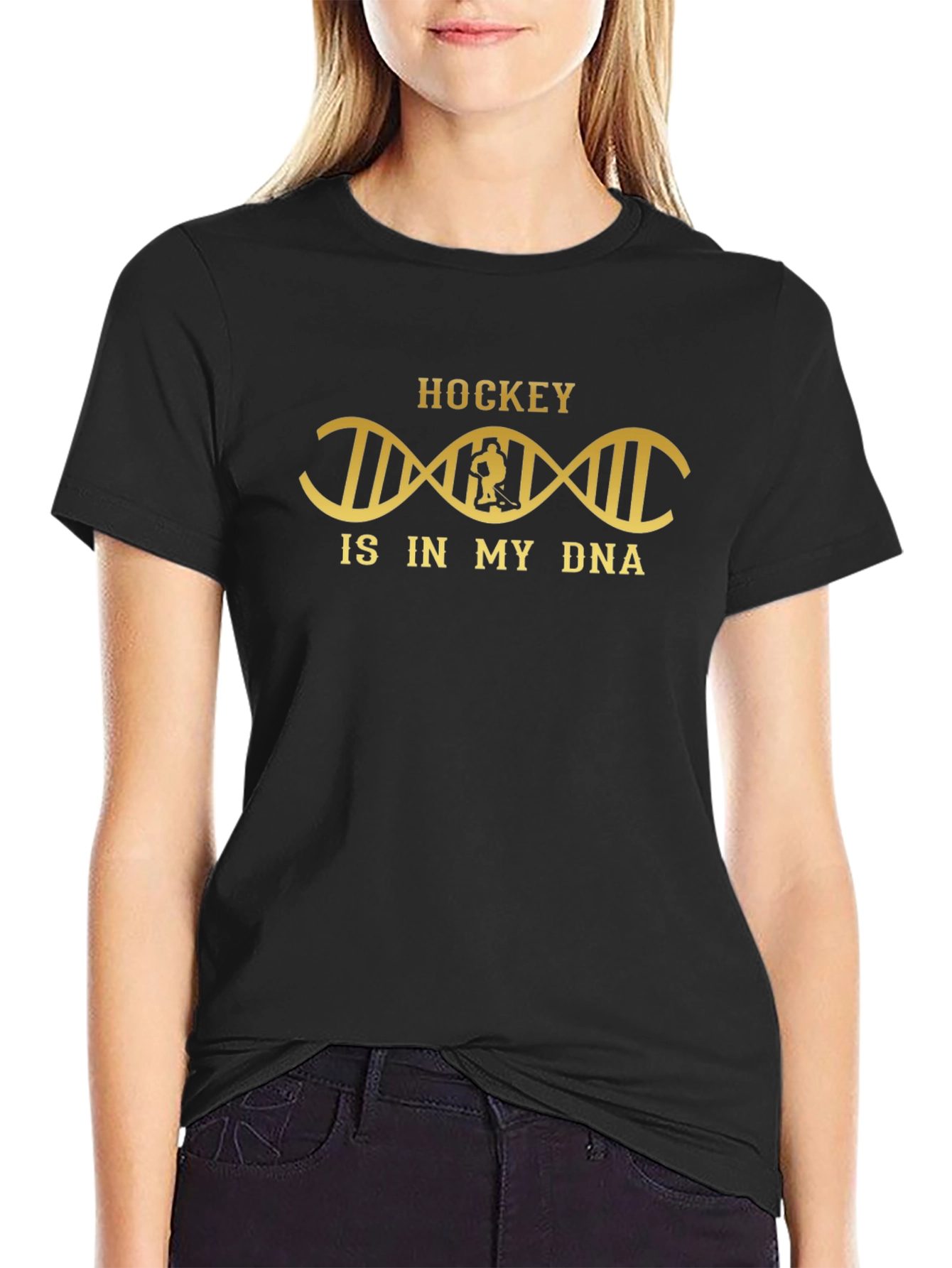 Hockey Is In My DNA Black T-Shirt