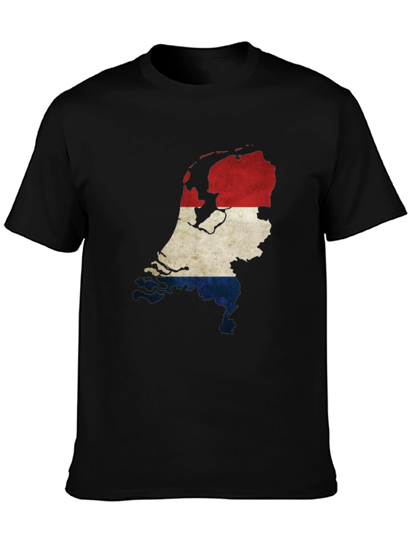 Netherlands Map Flag Graphic Tee - Black