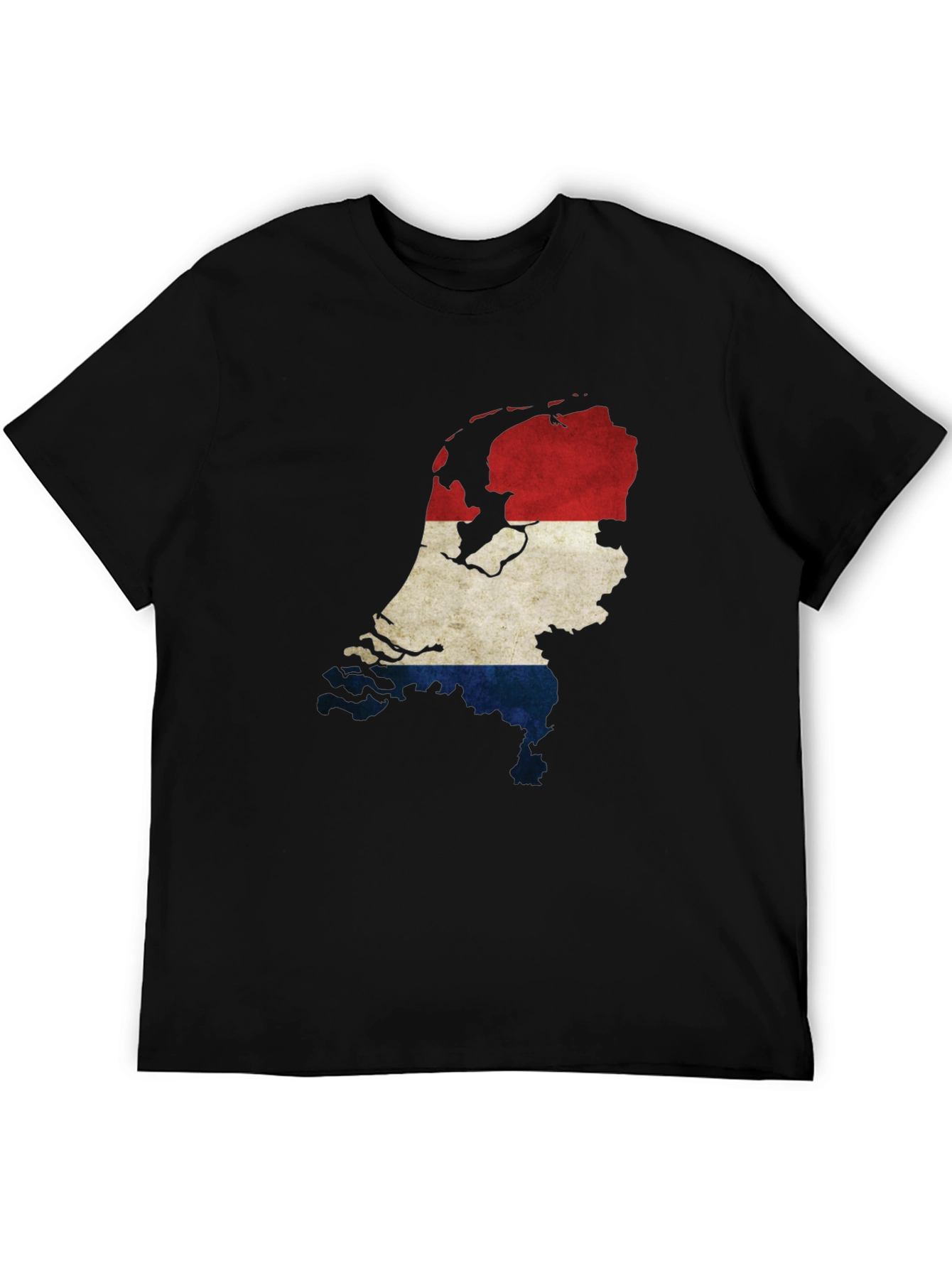 Netherlands Map Flag Graphic Tee - Black