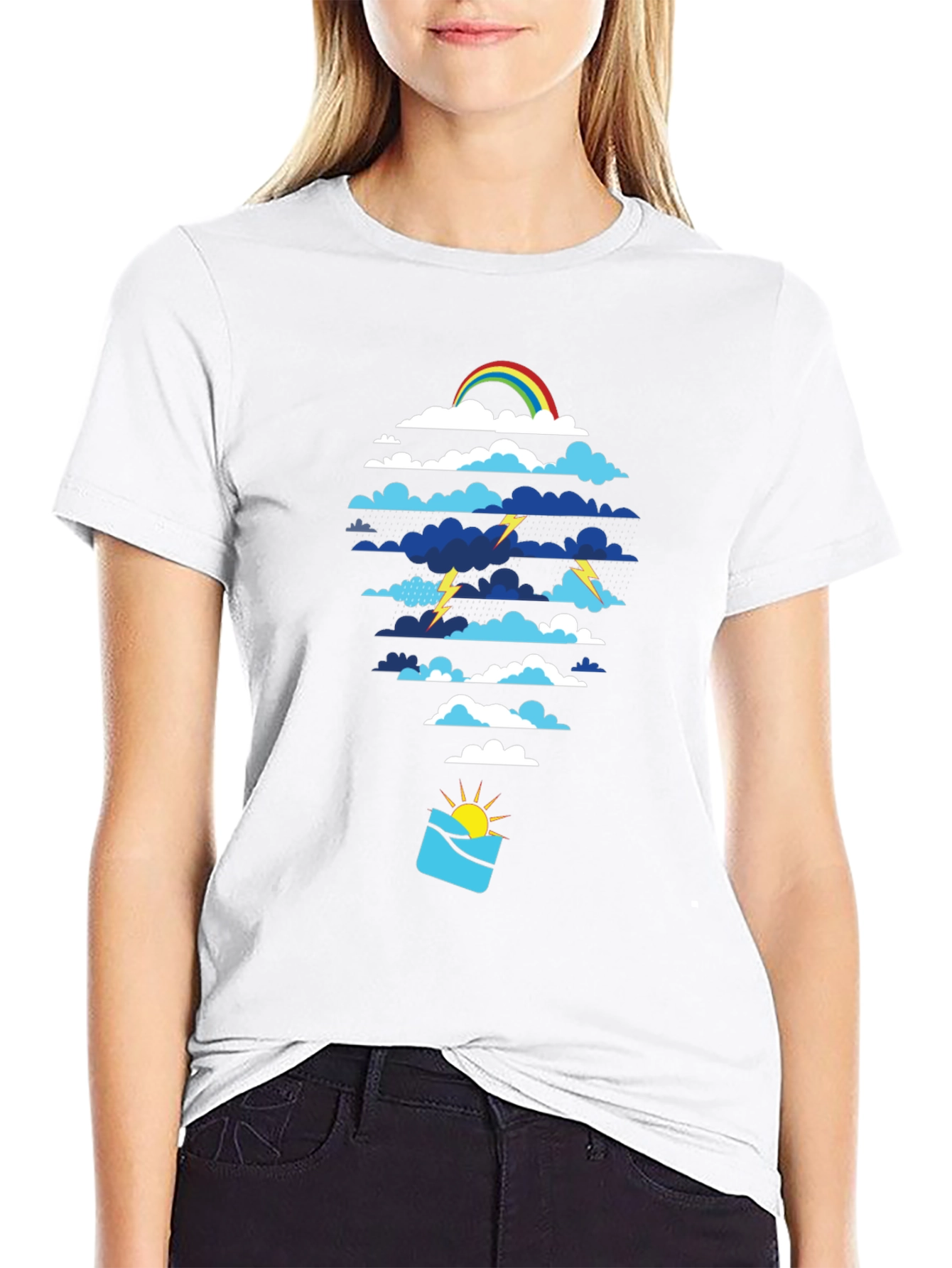 Weather Pattern Graphic Tee - Black
