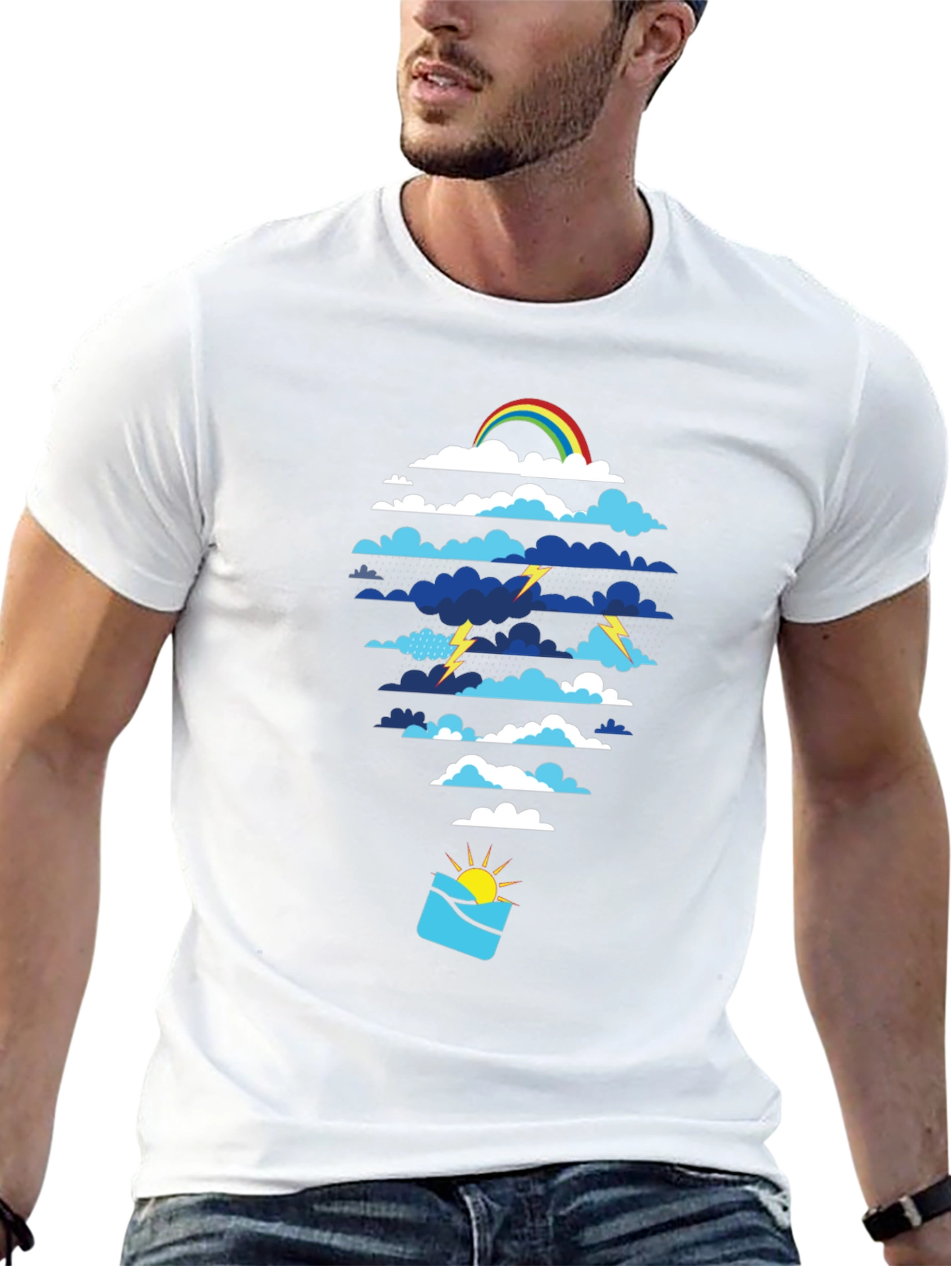 Weather Pattern Graphic Tee - Black