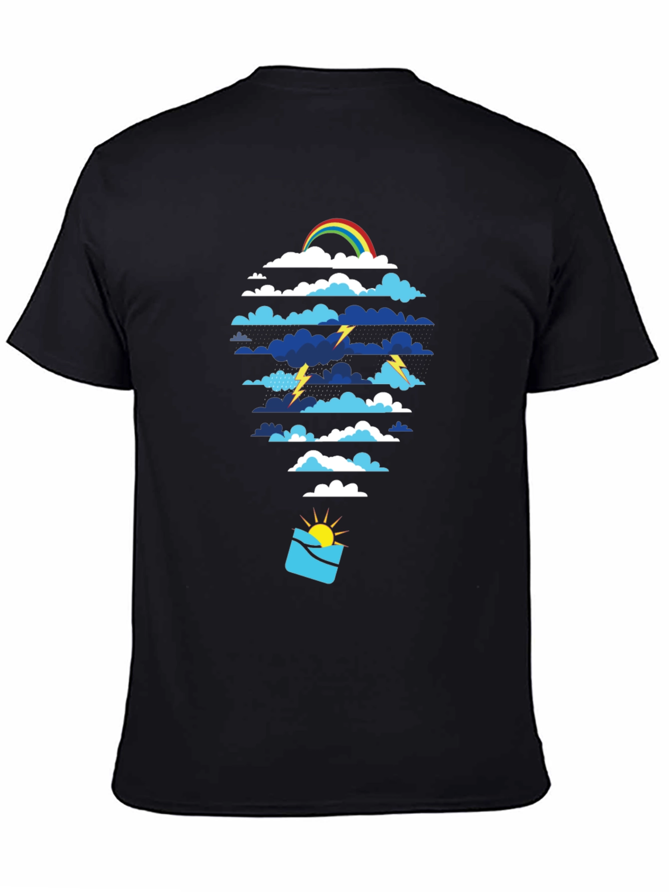 Weather Pattern Graphic Tee - Black