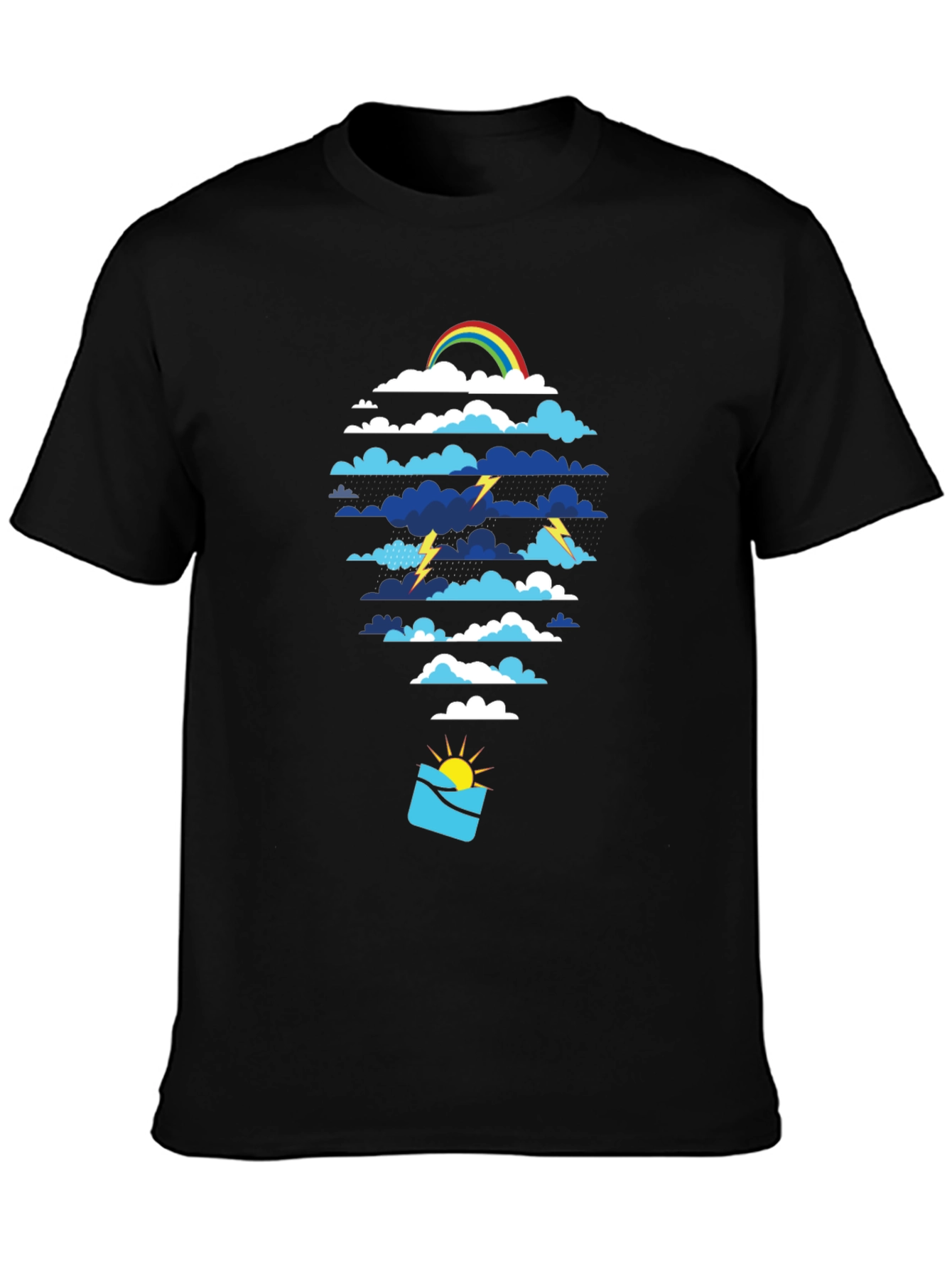 Weather Pattern Graphic Tee - Black