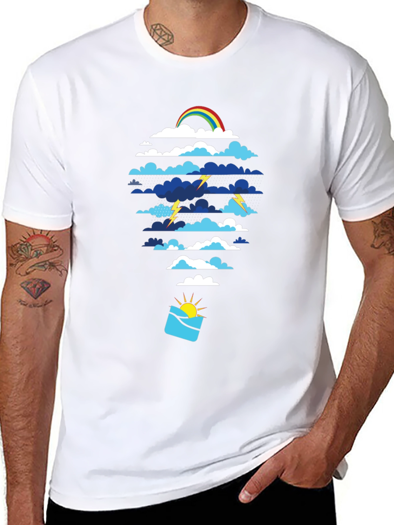 Weather Pattern Graphic Tee - Black