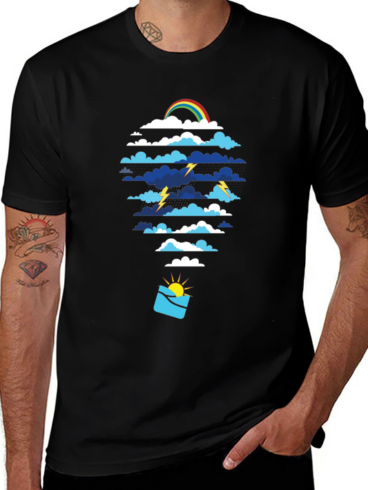 Weather Pattern Graphic Tee - Black
