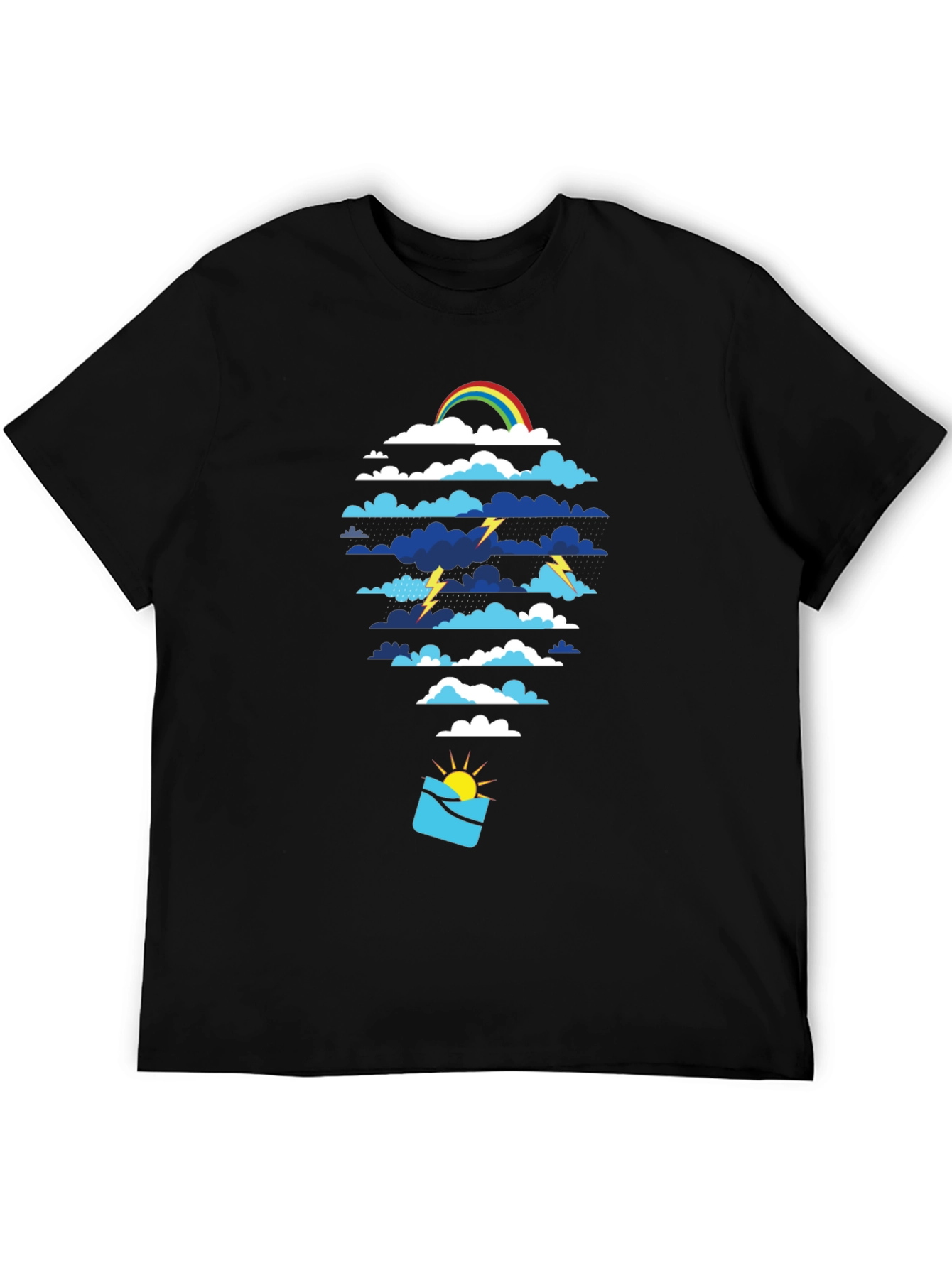 Weather Pattern Graphic Tee - Black